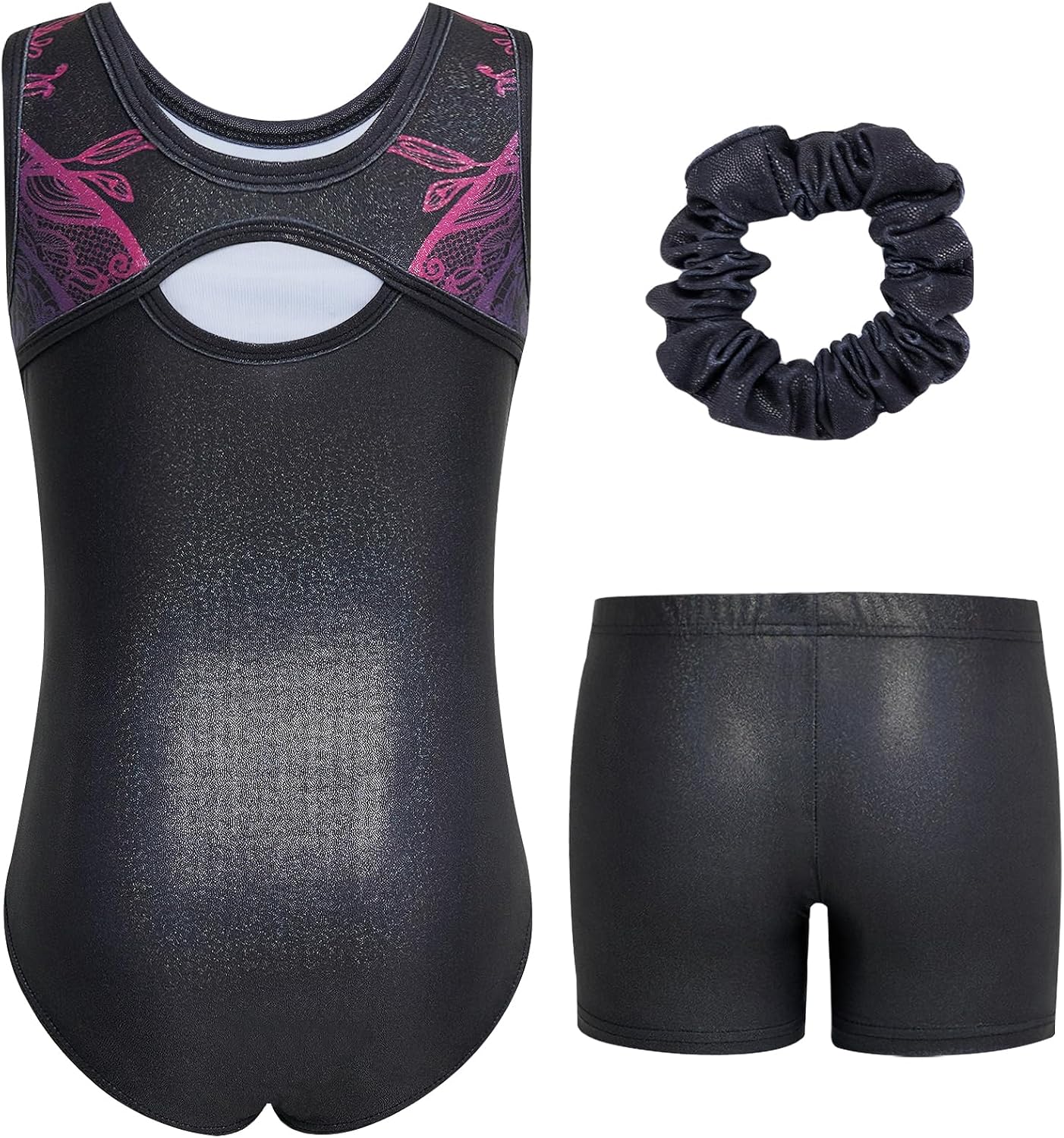 Detalle 2 de Gogokids mouwloos turnpakje met short, haarband en strass