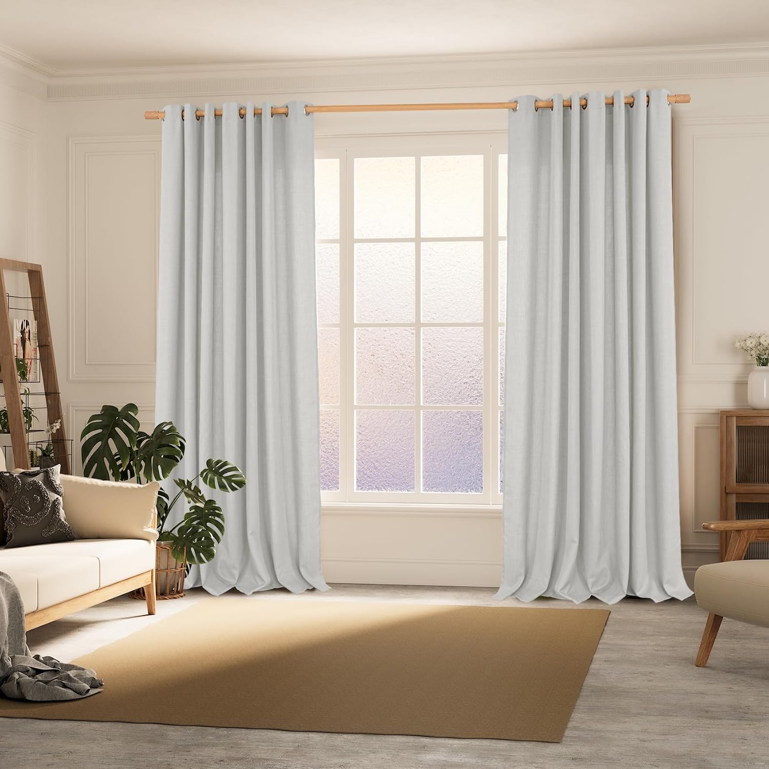 Detalle de BGment Linen Curtains 52 x 95 Inch