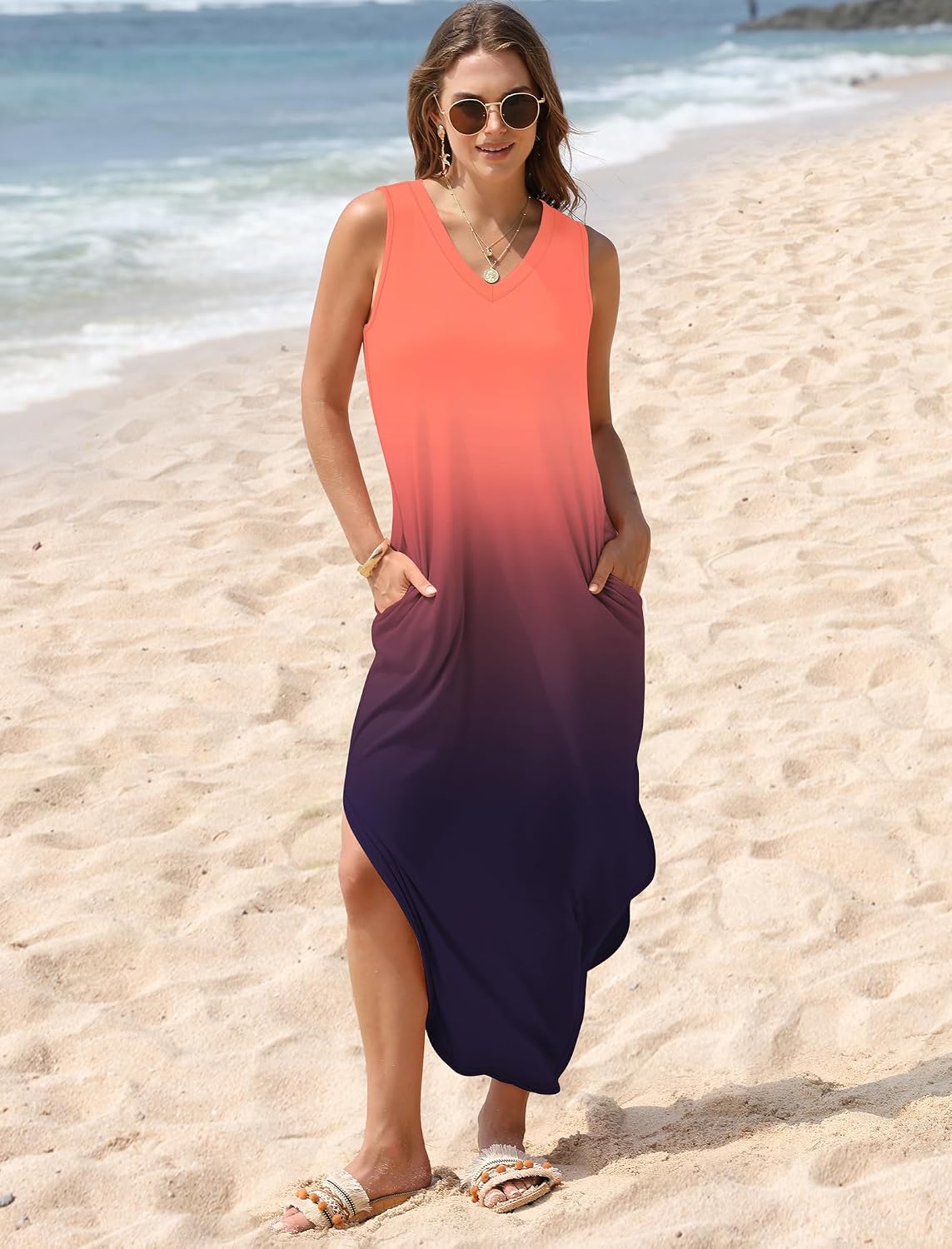 Thumbnail 2 de Sampeel Summer Dresses Maxi Dress with Pockets — Beachy V-Neck Sundress for 2025