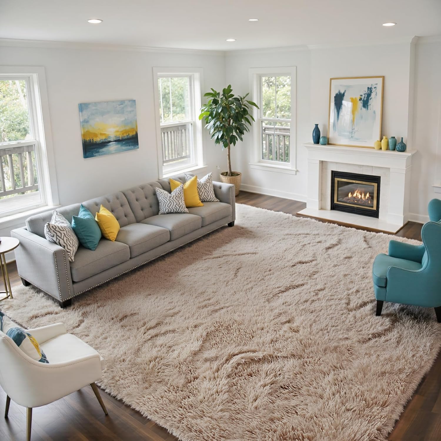 Thumbnail 2 de yongyangjuxin Fluffy Rug Shaggy Area Rug 8x10