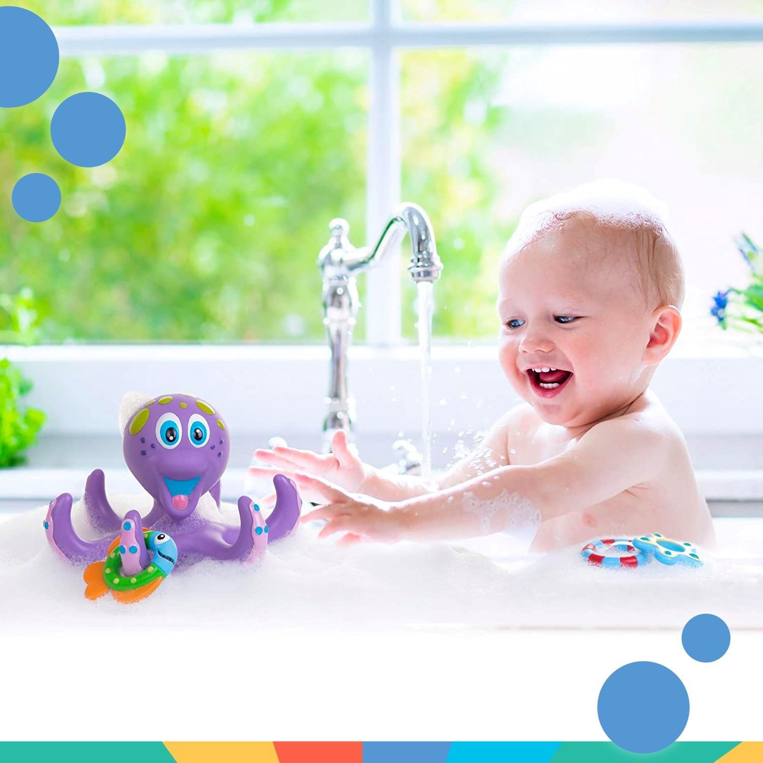 Thumbnail 6 de Nuby Octopus Floating Bath Toy – Sensory Development (3 Rings)