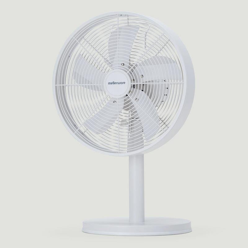 Detalle de Ventilador de sobremesa Mellerware Brizy Circle 35W 5 aspas aluminio blanco