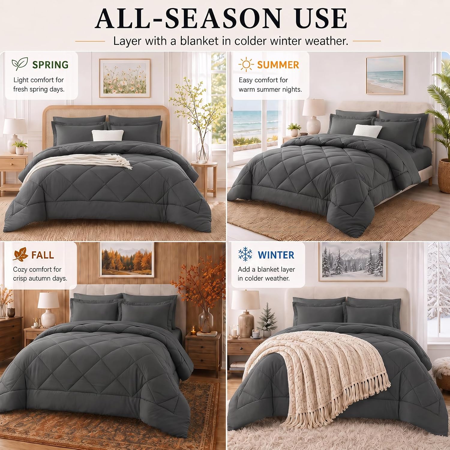 Thumbnail 6 de CozyLux Queen 7-piece Comforter Set