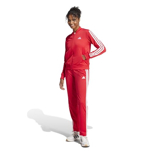 Detalle de Adidas Donna Essentials 3-Stripes Track Suit – Pure Ruby/White, taglia L