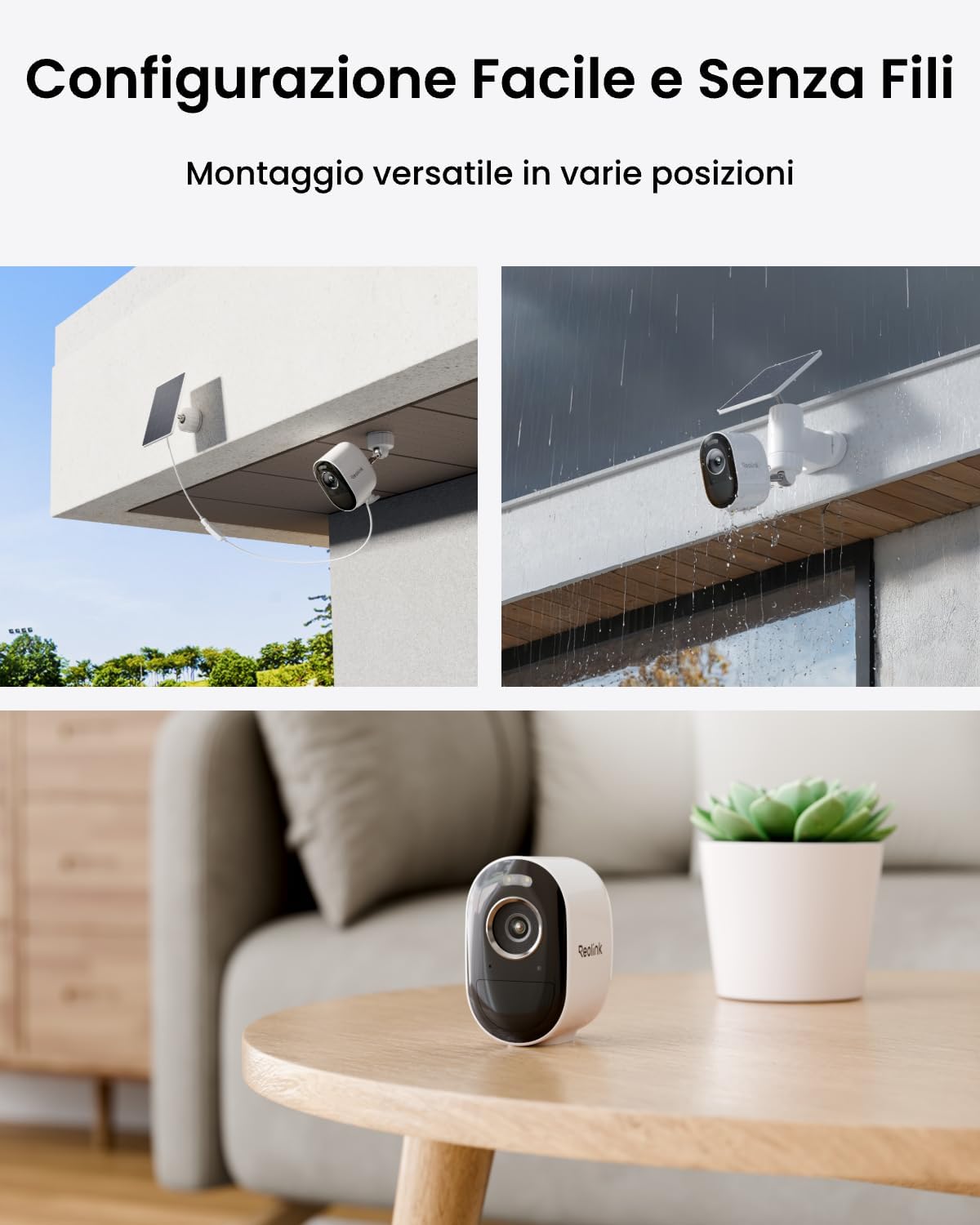 Thumbnail 5 de Reolink Kit Telecamere Wi‑Fi Esterno Senza Fili 5MP con Visione Notturna a Colori, Pannello Solare e Home Hub Mini (4× Argus 3 Pro+)