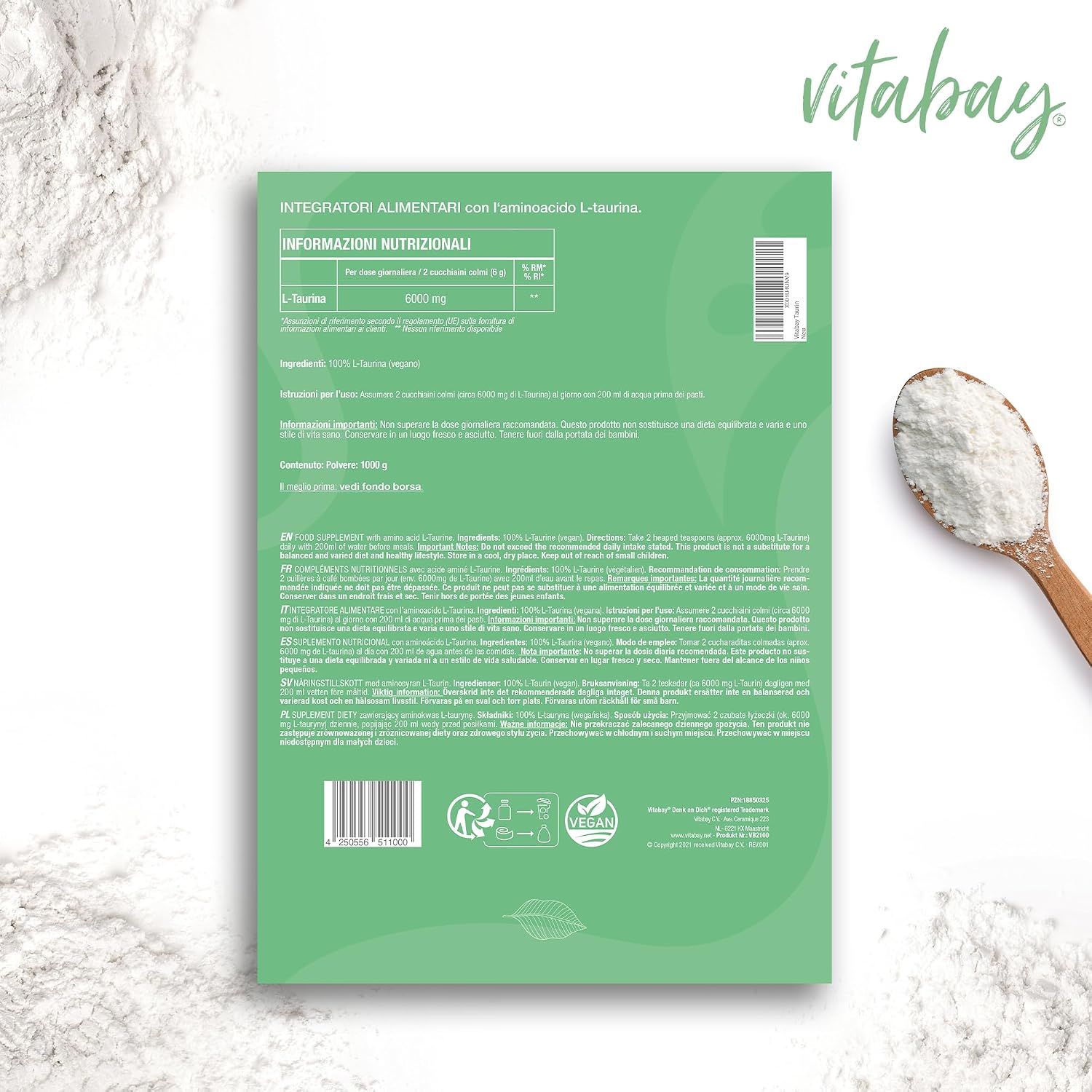 Detalle de vitabay Taurine 1 kg đź’Š
