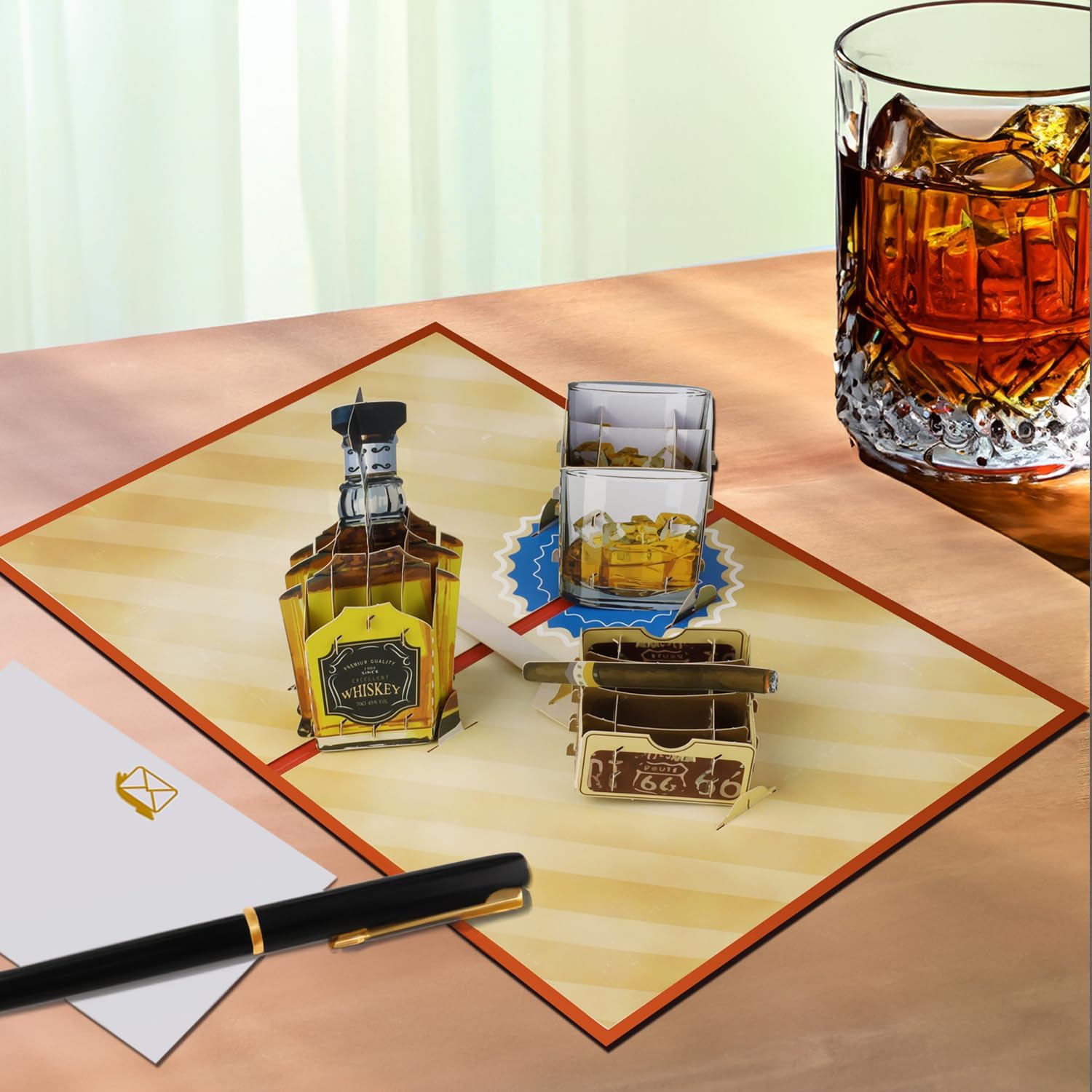 Thumbnail 4 de Magic Ants 3D Whiskey Birthday Card – A Vintage Route 66 Pop-Up for Whiskey Lovers