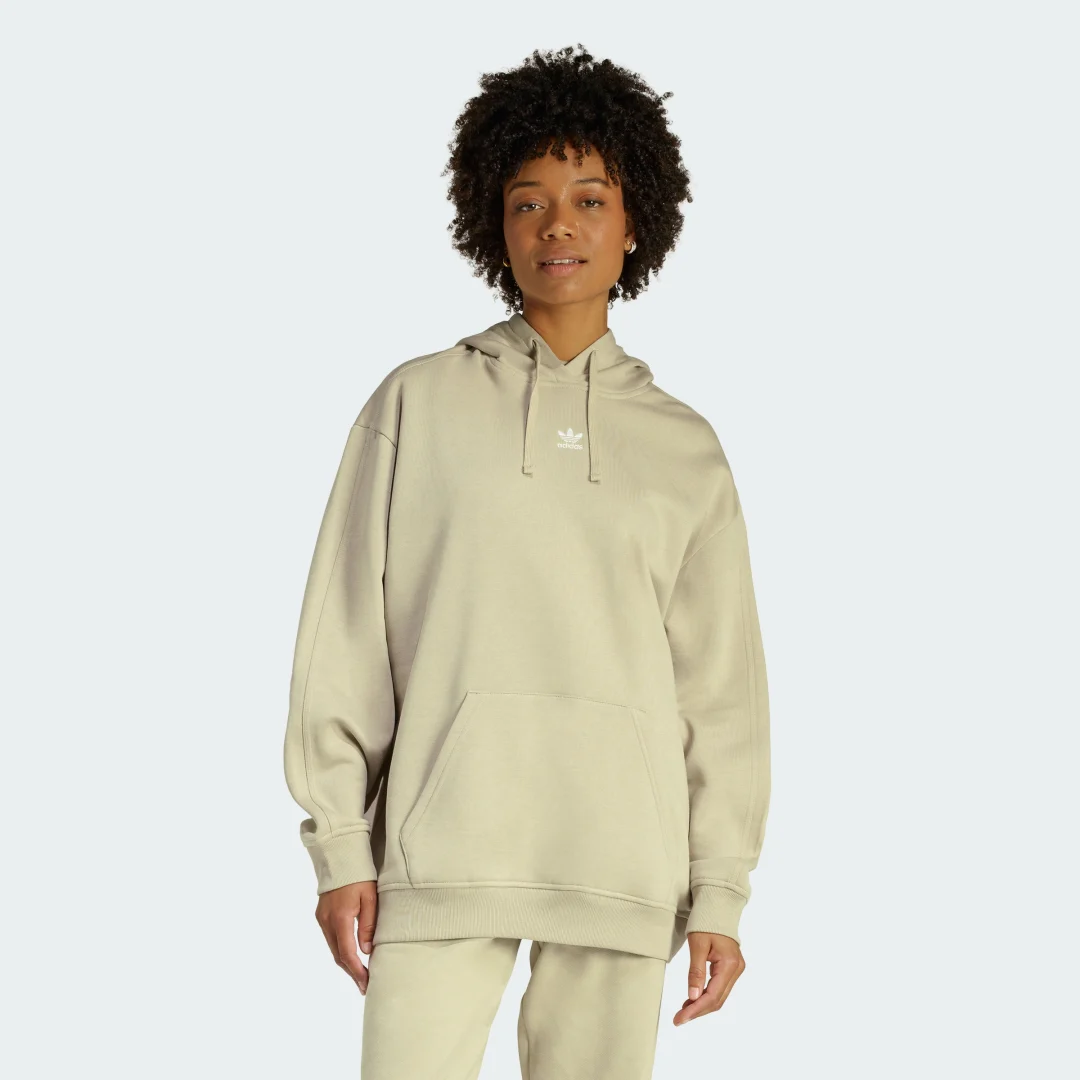 Detalle de Sudadera con capucha Essentials Oversized Fleece de Adidas – beige
