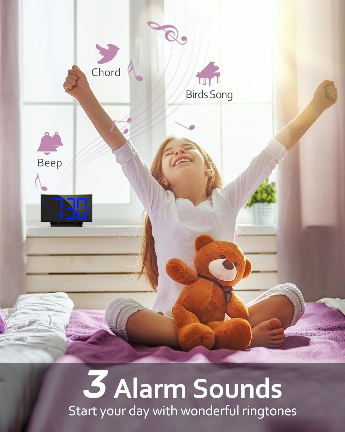 Thumbnail 2 de GOLOZA Digital Alarm Clock for Bedrooms with Curved Design