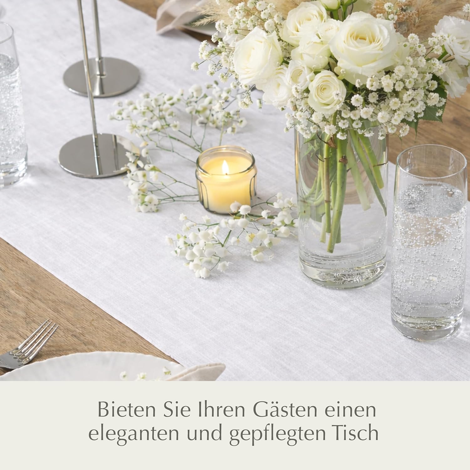 Thumbnail 6 de Twinzee Vlies Tischläufer Weiß 30 cm × 25 m – Vielseitige Deko für Hochzeit, Geburtstag und mehr