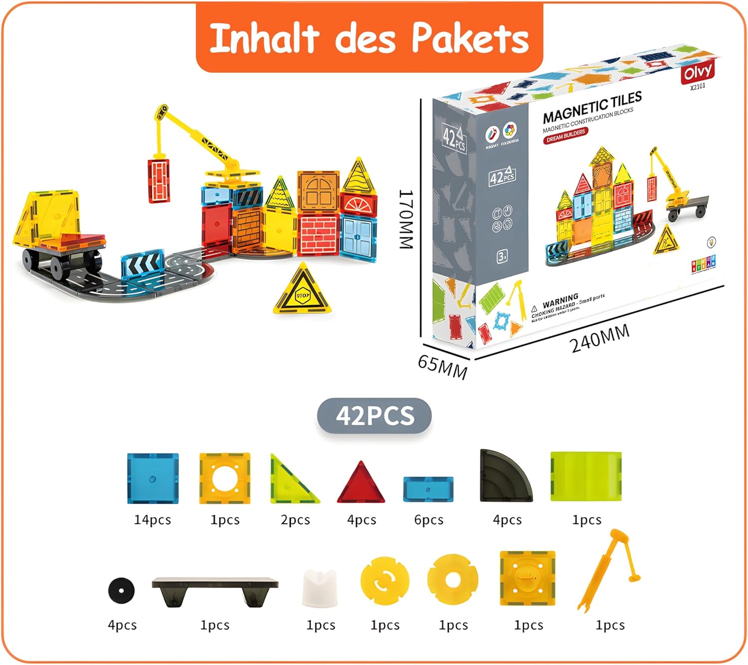 Thumbnail 4 de Olvy Magnetische Bausteine 42 🧩