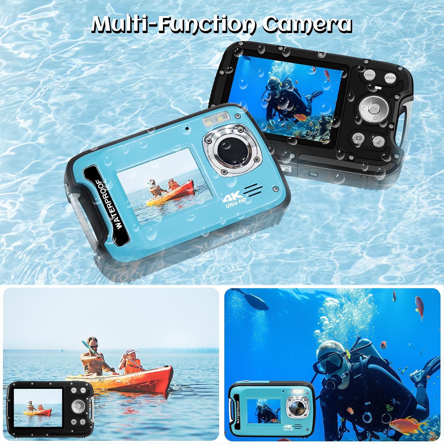 Thumbnail 3 de Underwater Camera 4K 48MP 17FT Waterproof Camera