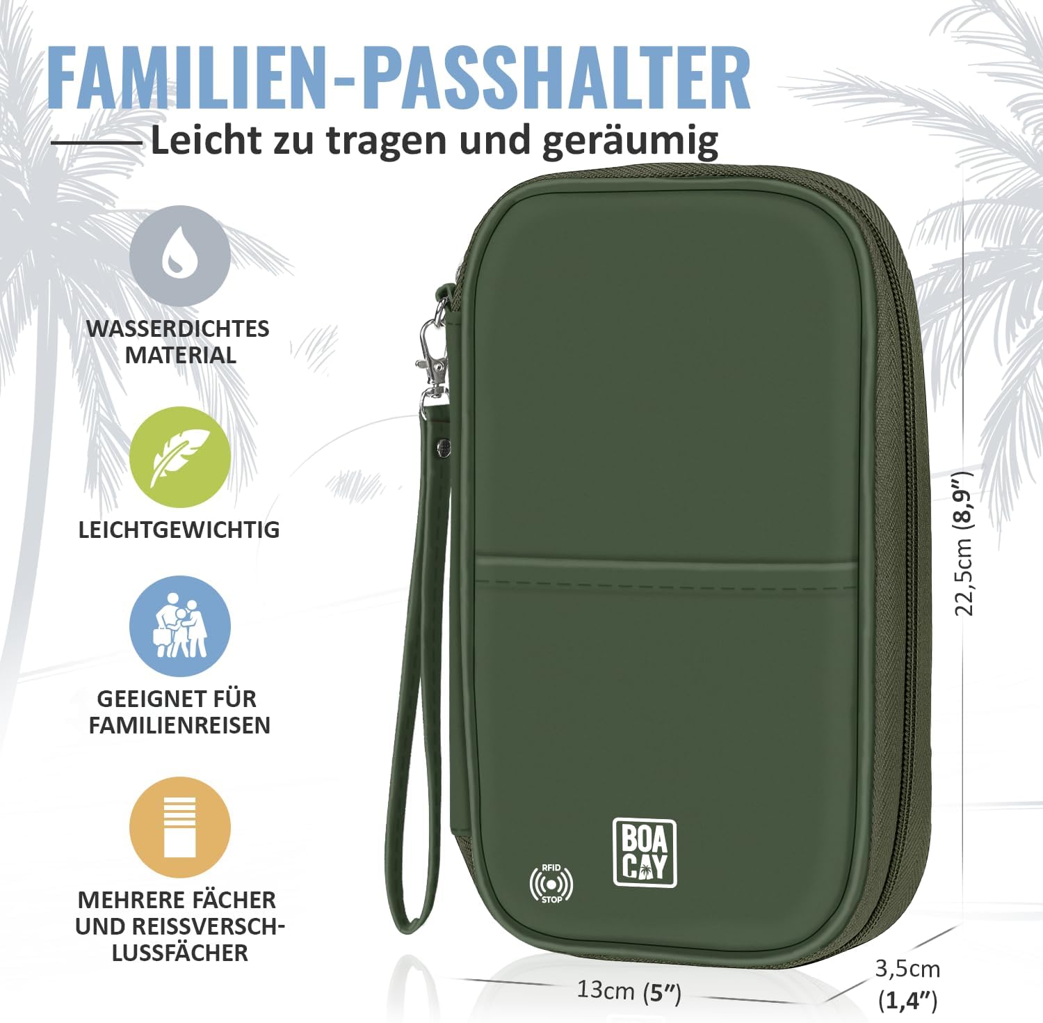 Thumbnail 3 de BOACAY Reisepass-Tasche mit RFID – Reiseunterlagen-Organizer wasserdicht für Damen & Herren