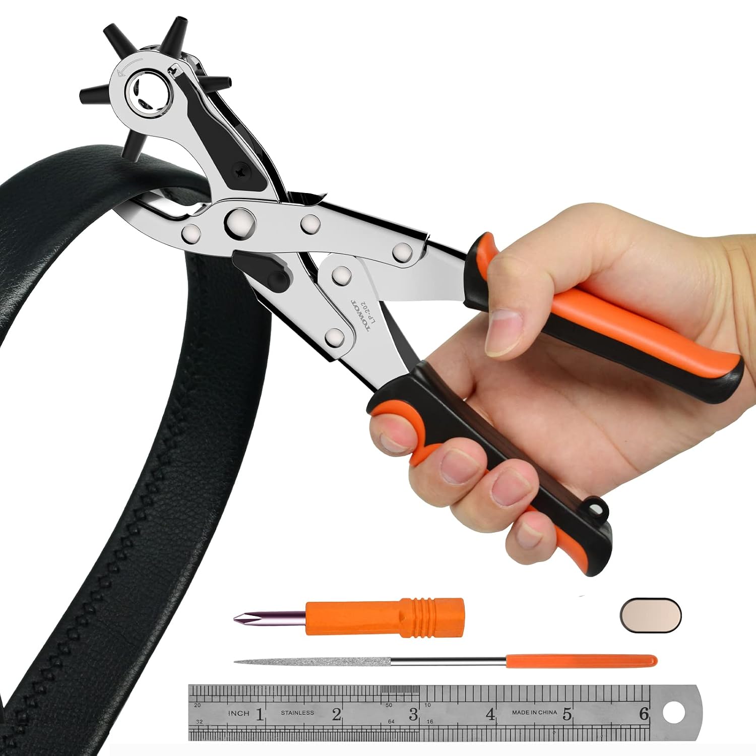 Thumbnail 5 de TOWOT Belt Hole Puncher Kit 6-hole rotary