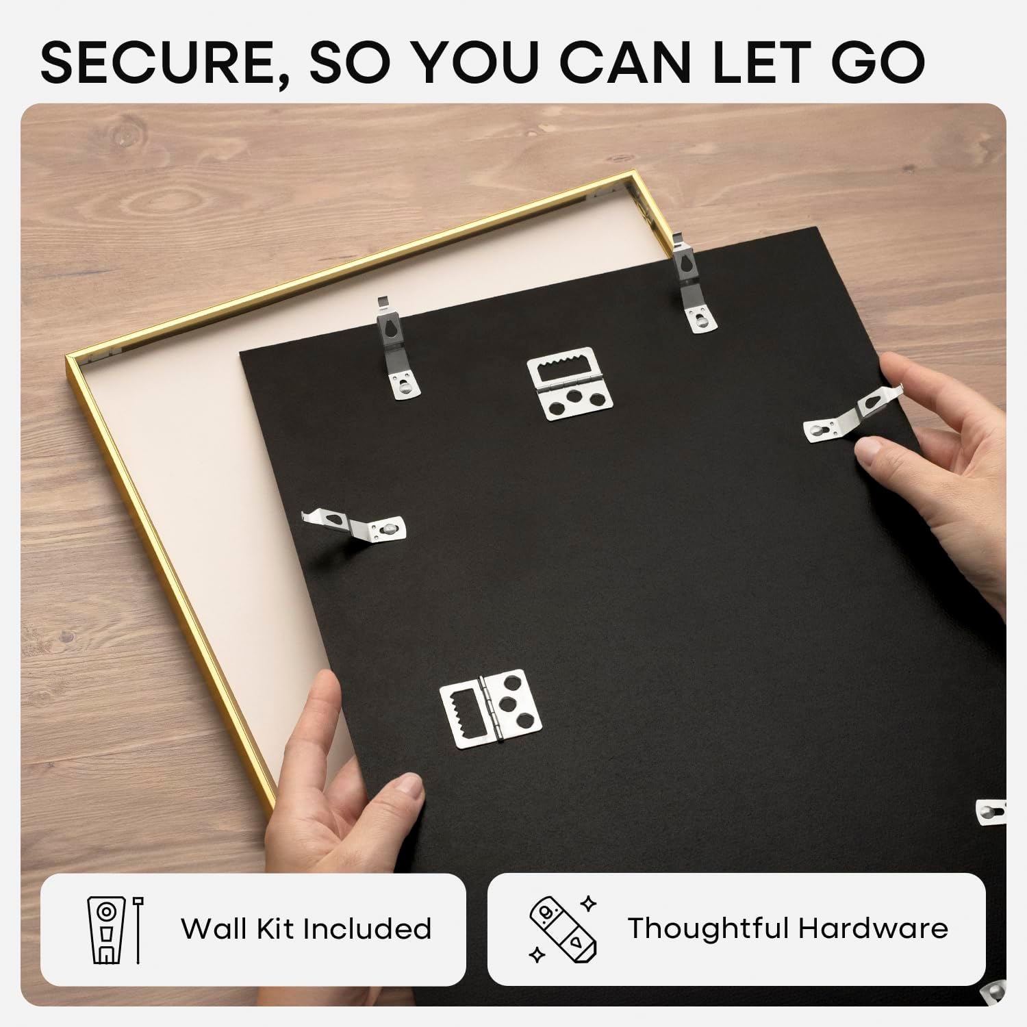 Detalle de Homeforia 12x12 Gold Picture Frame with Mat (12x12 Frame, 10x10 Mat)