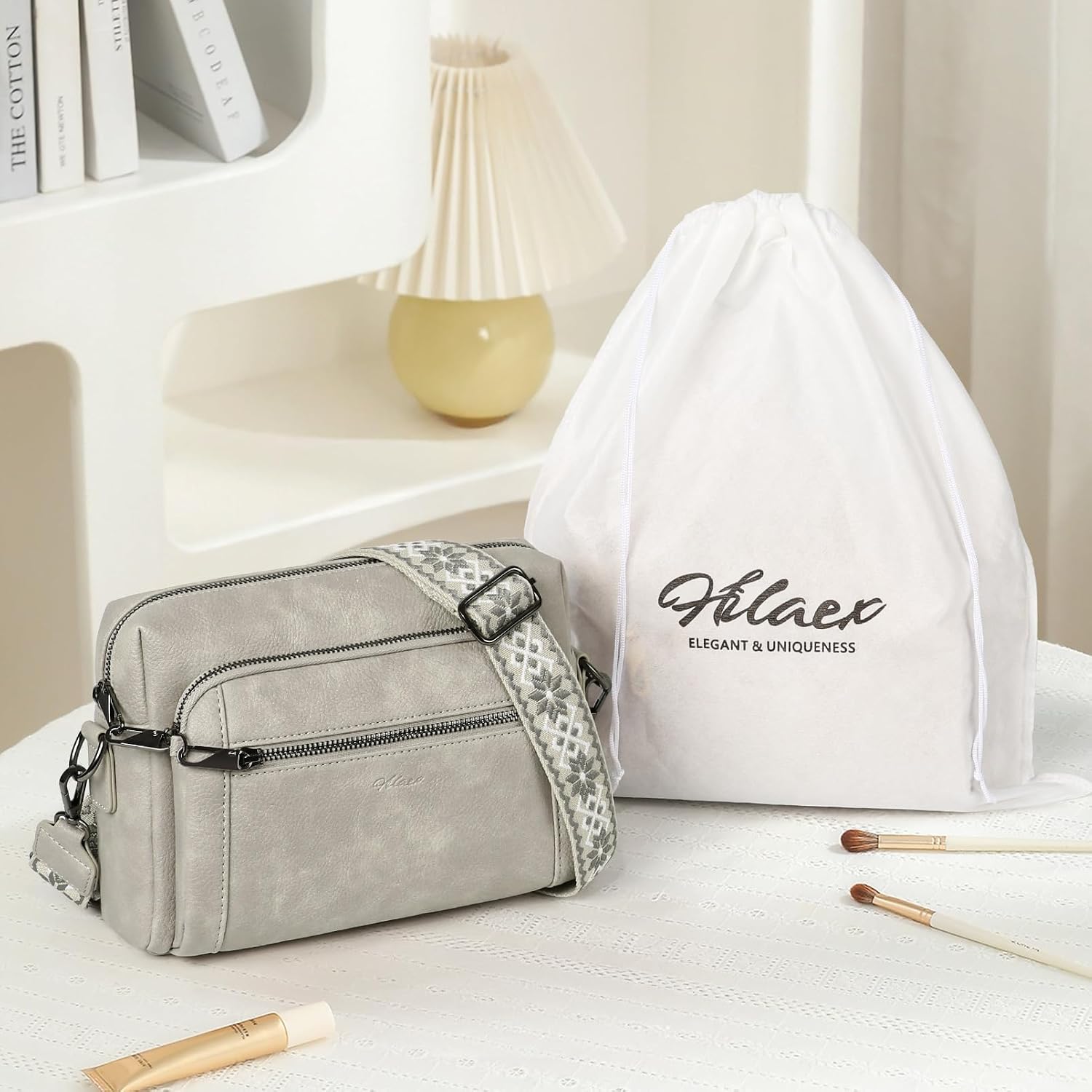 Thumbnail 2 de HILAEX Women's Cross Body Bag with Anti-Theft Function and 4 Zip Compartments