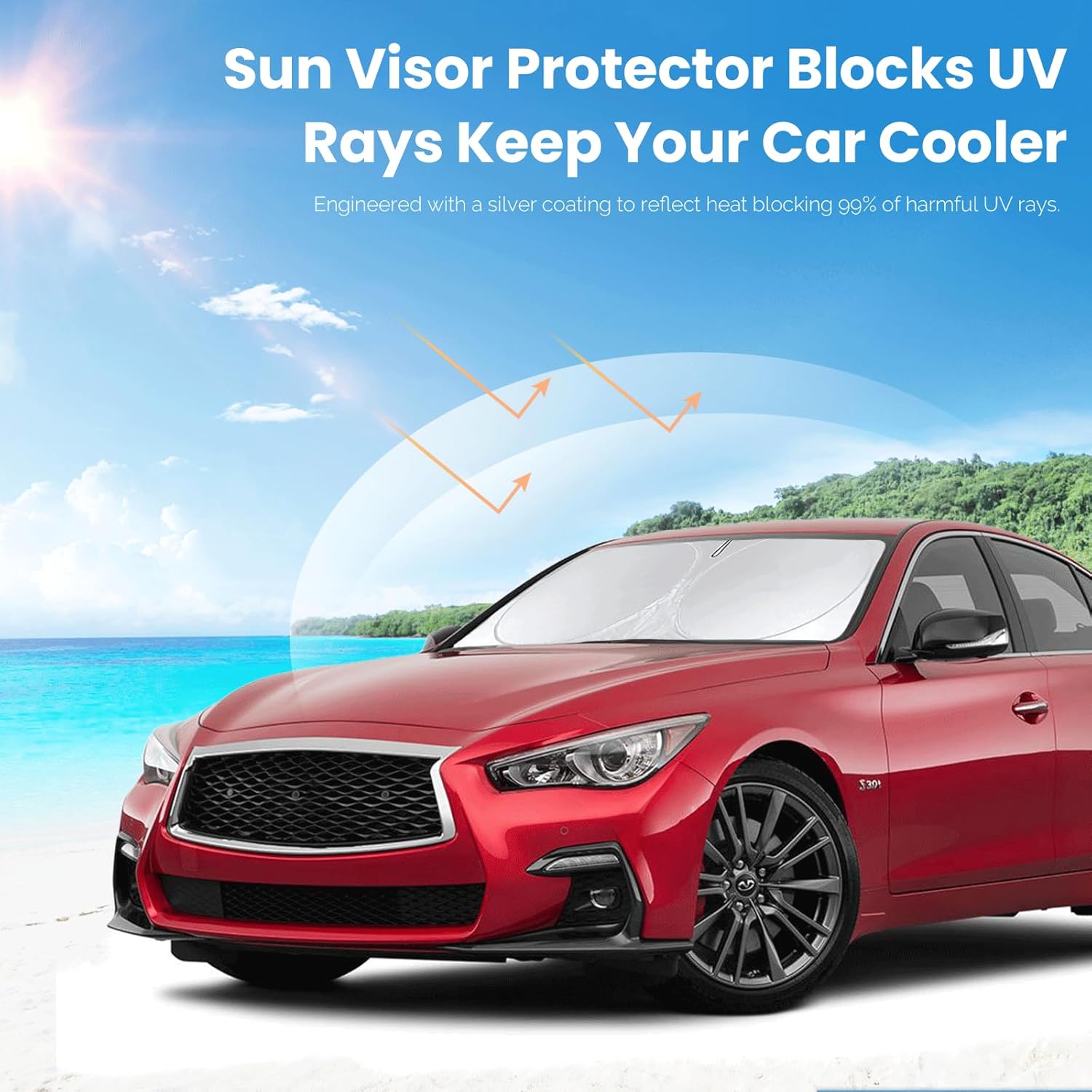 Thumbnail 4 de Custom-Fit Front Windshield Sunshade with Reflective 210T Cover