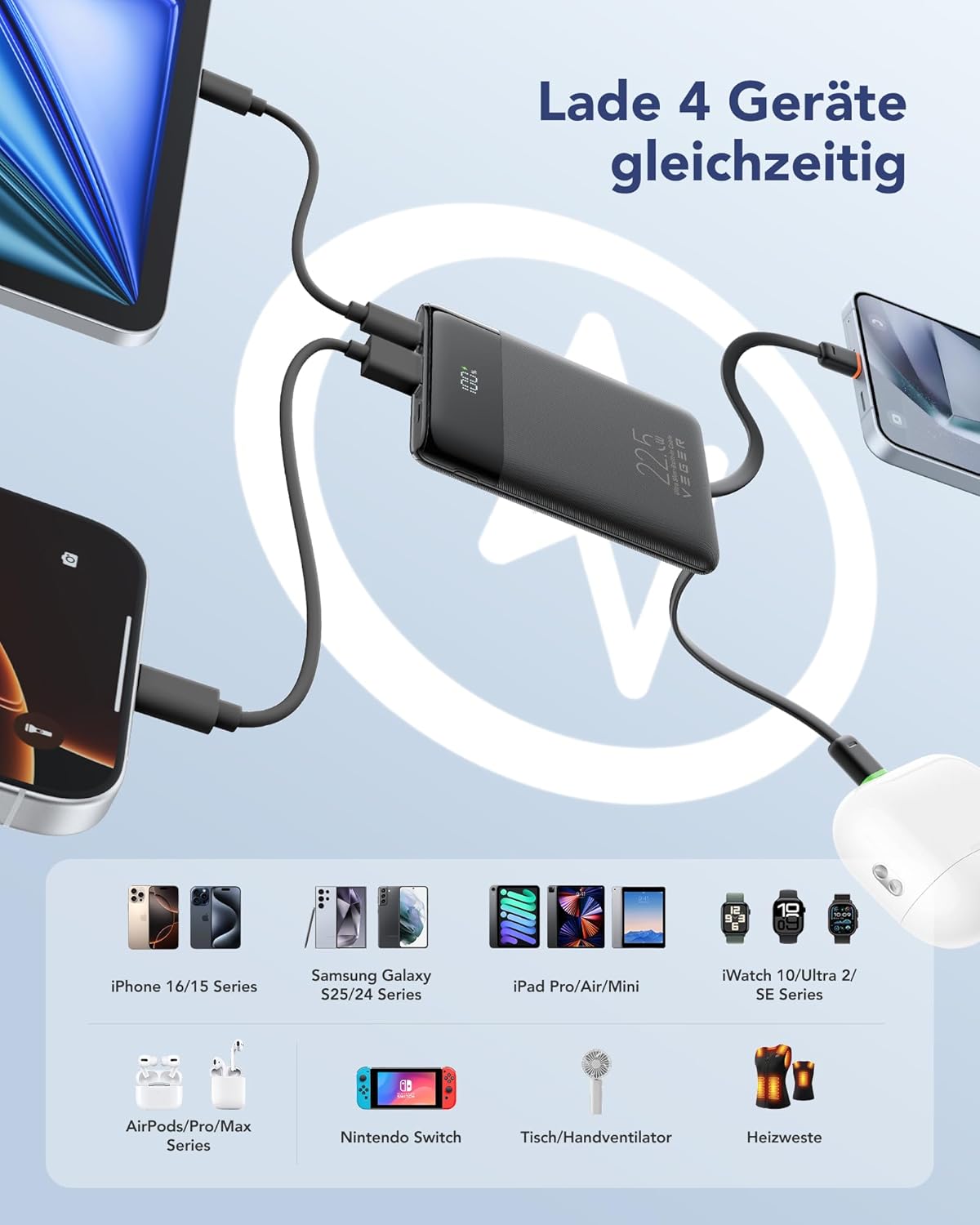 Thumbnail 4 de VEGER Power Bank 10000mAh Klein