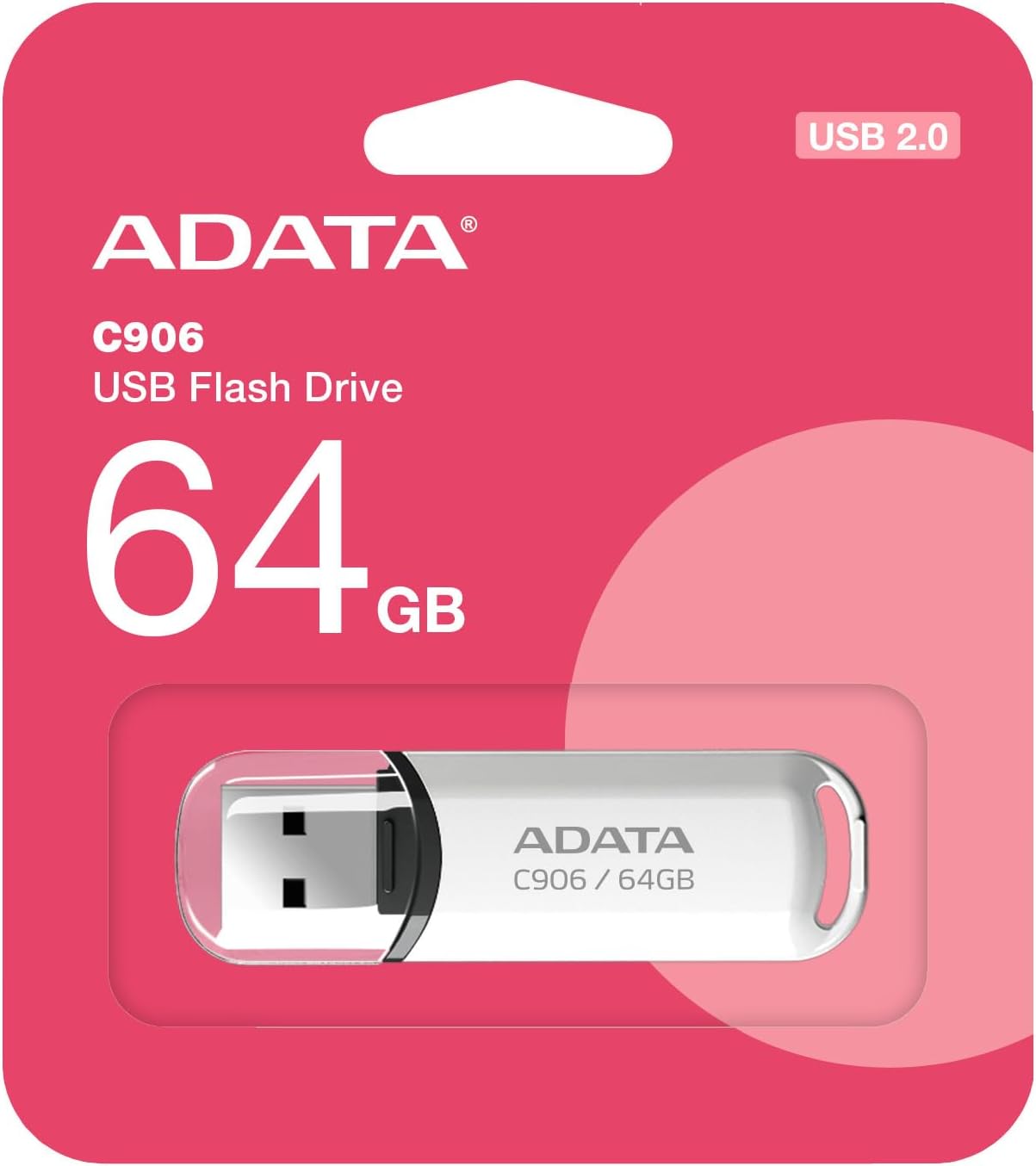 Detalle 2 de エイデータ C906 USBメモリ 64GB ホワイト USB 2.0 Type-A スナップ式
