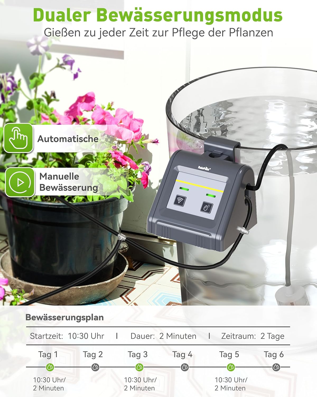 Thumbnail 3 de RAINPOINT WiFi Sistema di irrigazione automatica: kit goccia per balcone e piante in vaso
