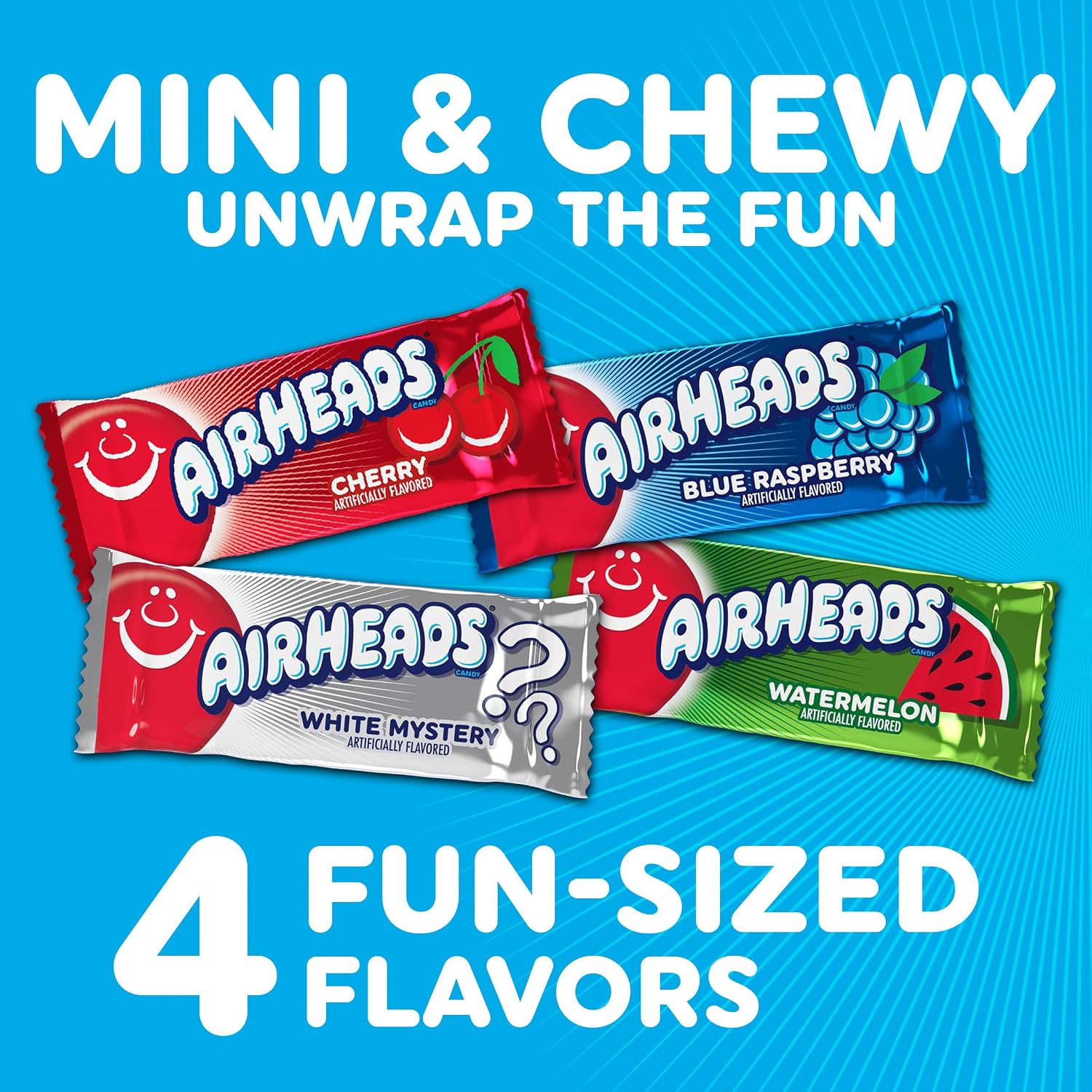 Detalle 2 de Airheads Justchee Mini Taffy Candy Bars, 5 lb Variety Pack