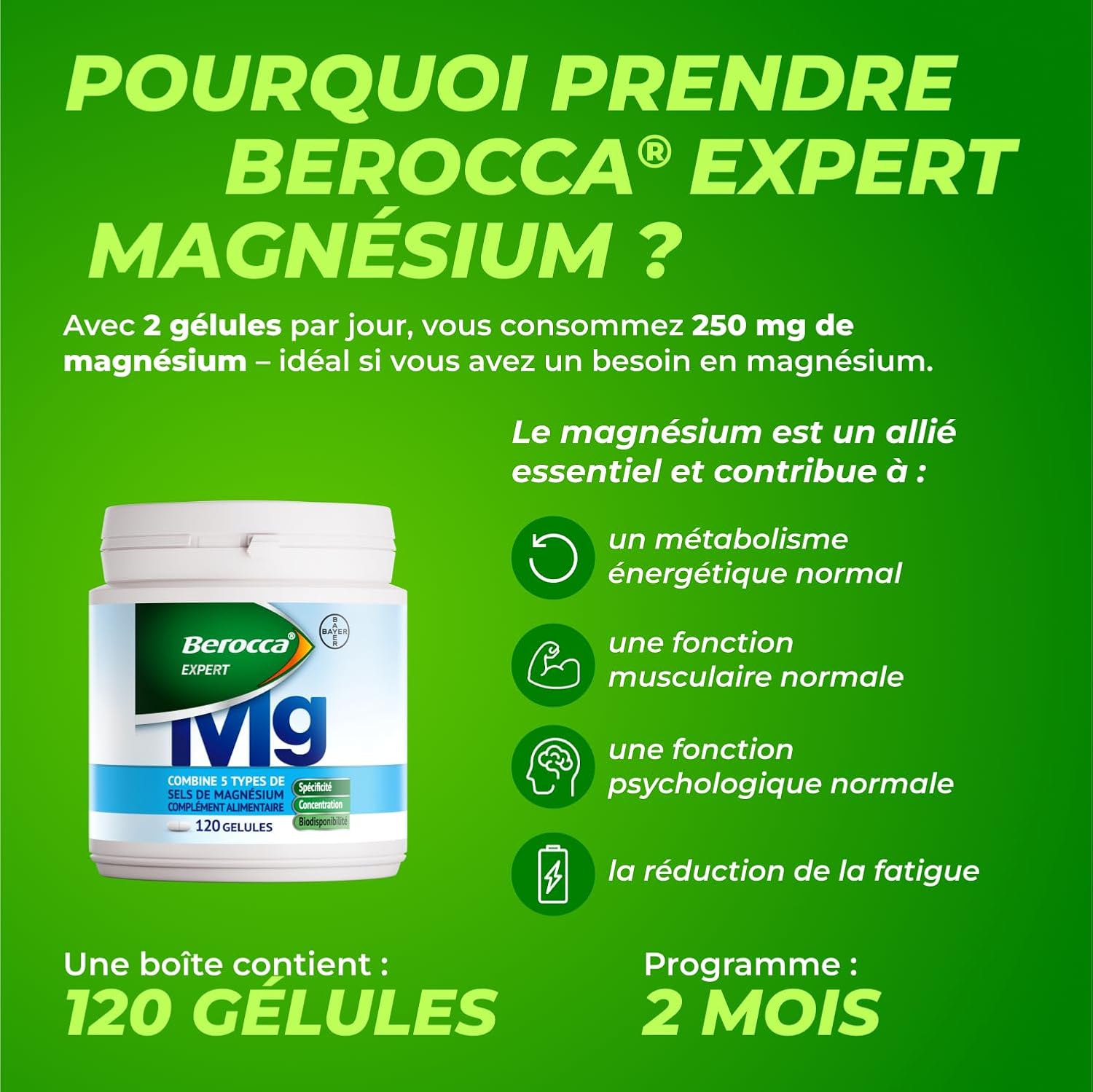 Thumbnail 4 de Berocca Expert Magnésium 250 mg 120 gélules