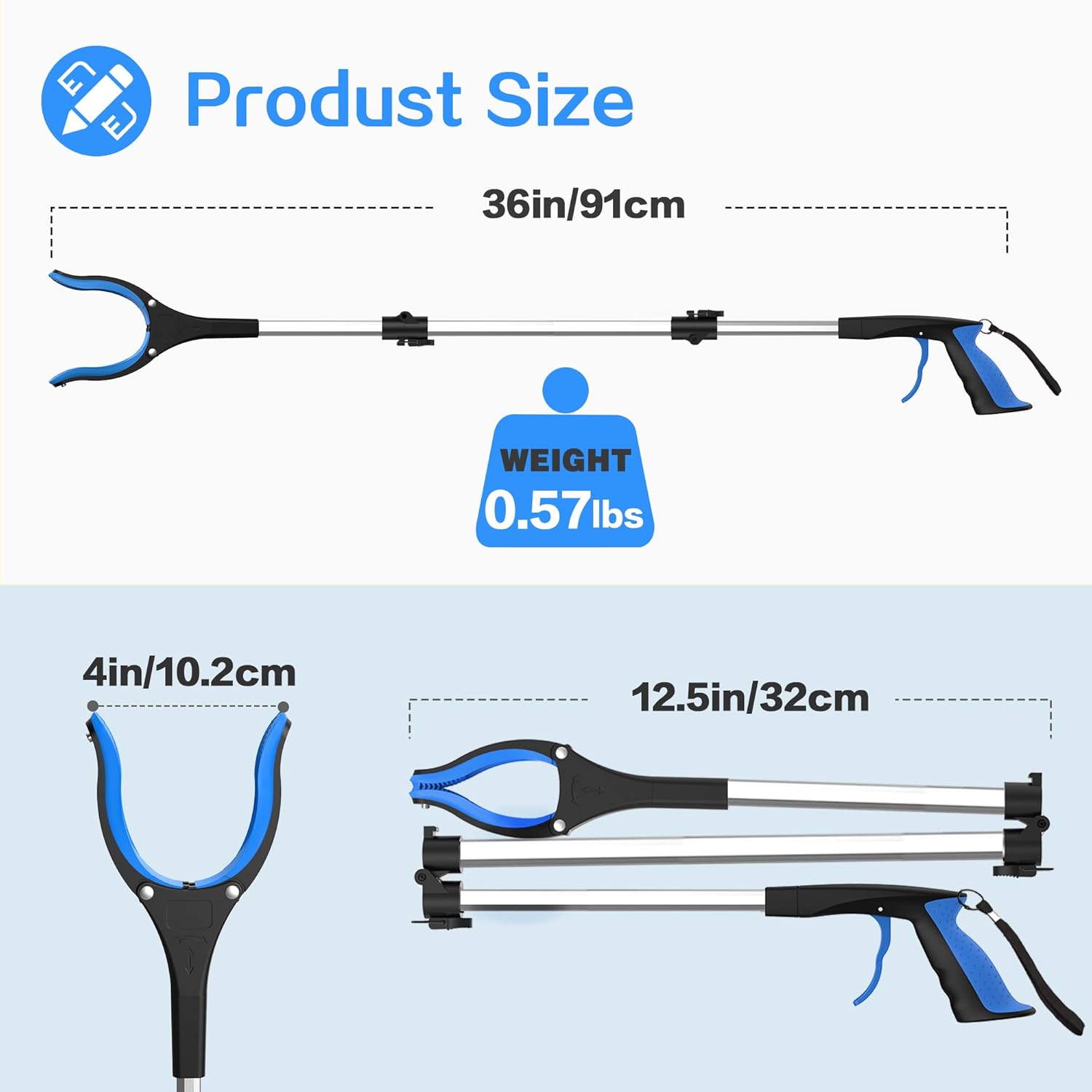 Thumbnail 2 de Foldable litter picker 91 cm grabber tool