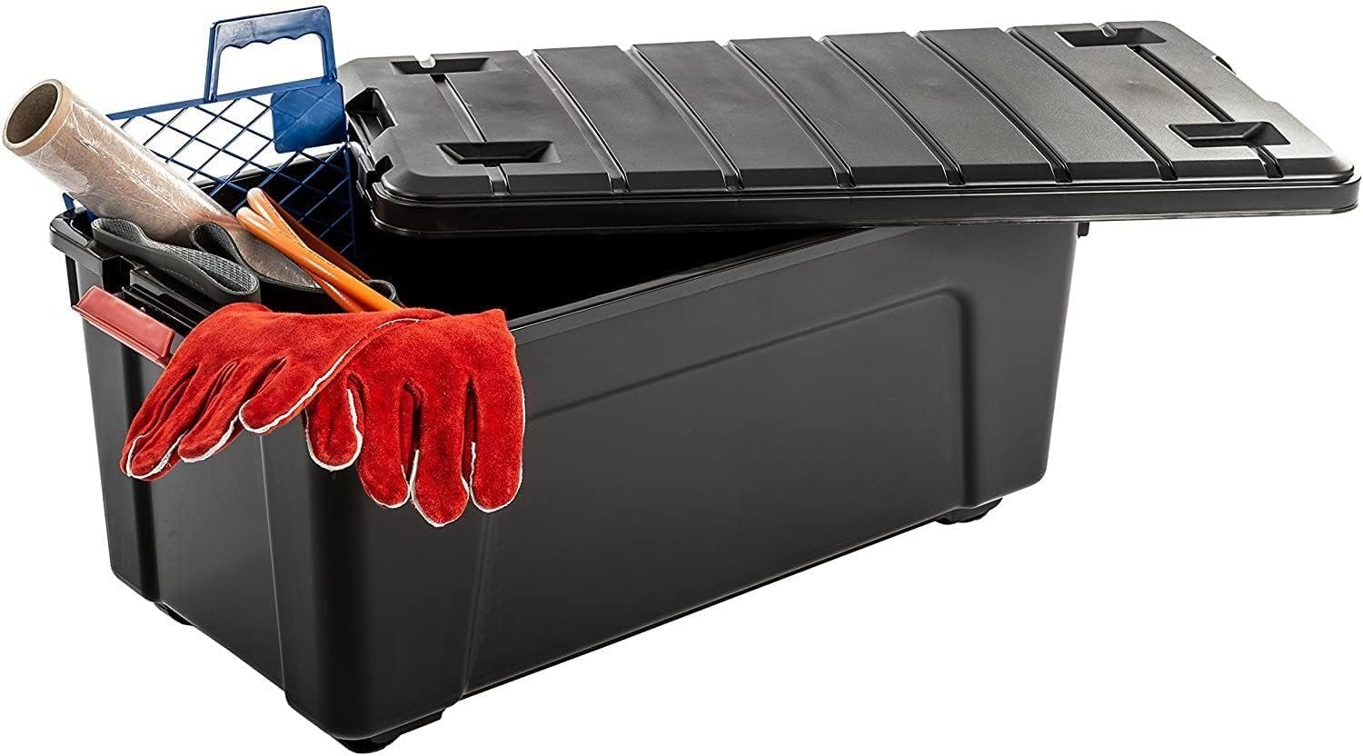 Detalle 2 de Iris Ohyama Große Kunststoff-Aufbewahrungsbox 75 l 3er-Set