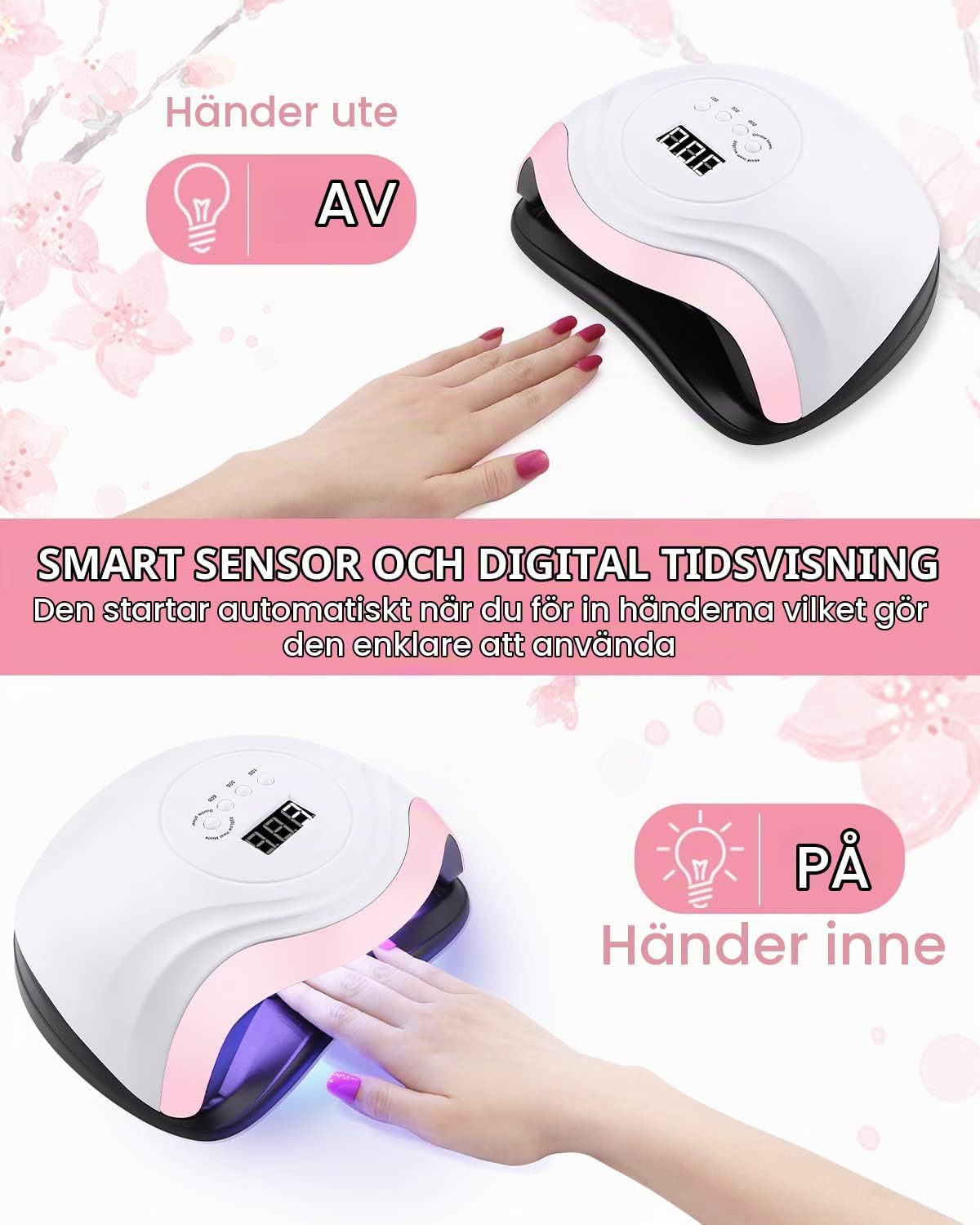 Detalle de NEFLSI 168 W UV/LED-nagellampa med 36 LED, LCD-display och sensor