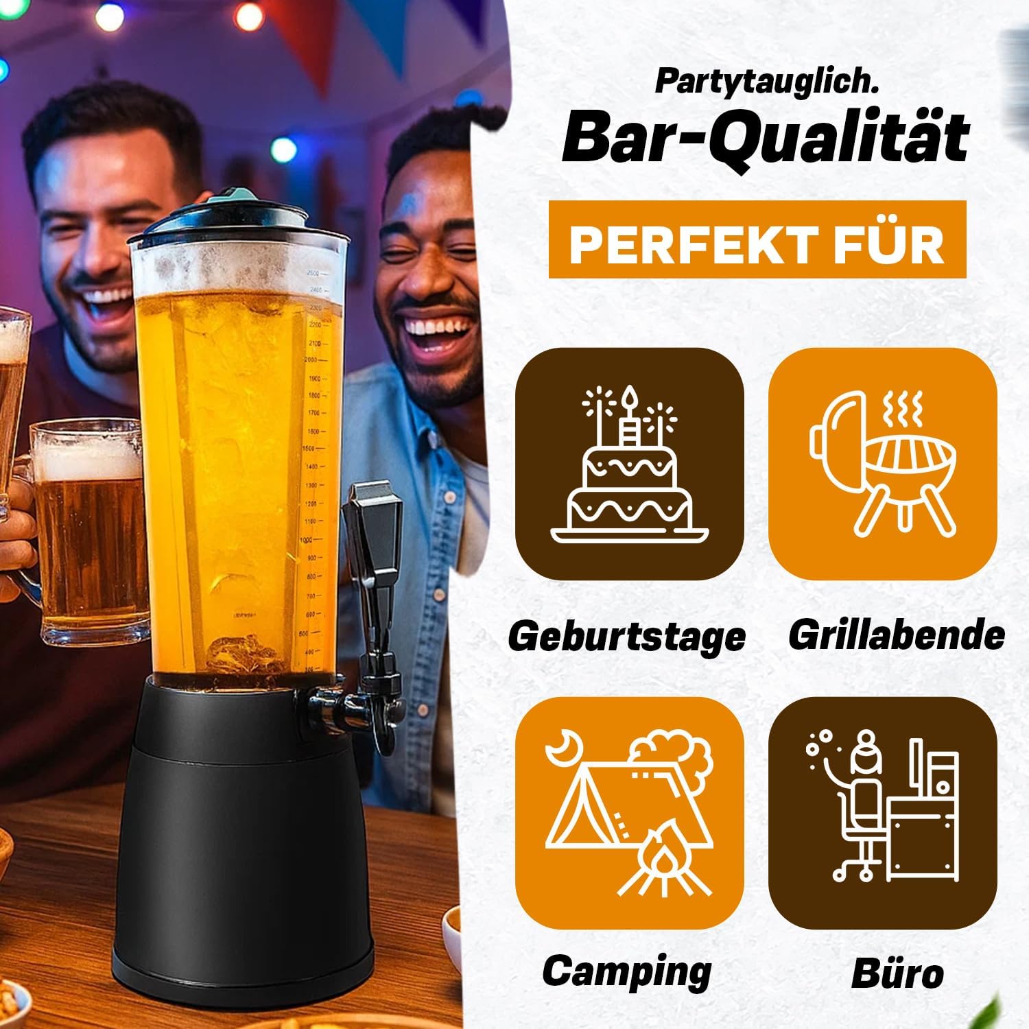 Thumbnail 3 de Biertower 4,0 Liter – Kult Biersäule mit LED-Beleuchtung & Eiskühlung