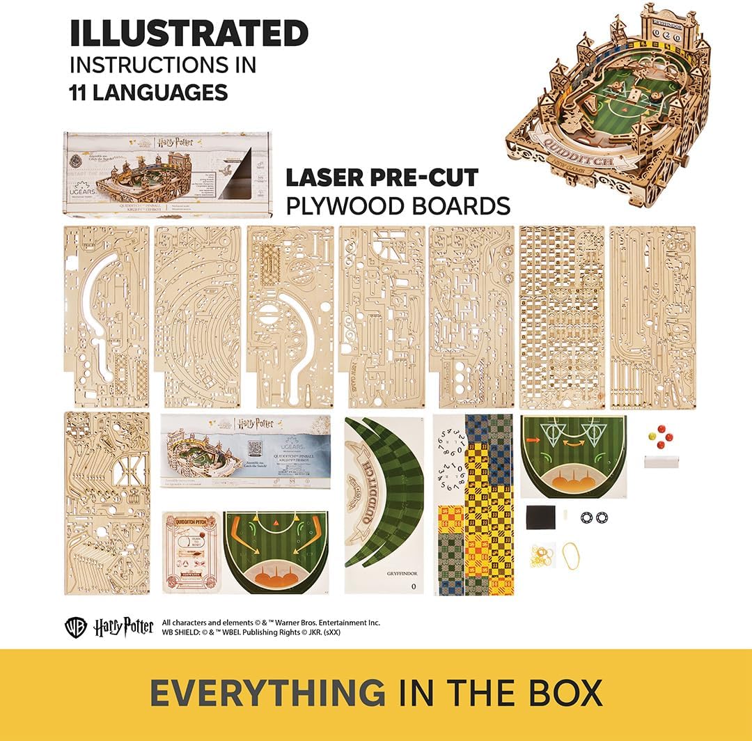 Thumbnail 6 de UGEARS 3D Puzzle Harry Potter Quidditch Flipper – Maquette en Bois à Construire