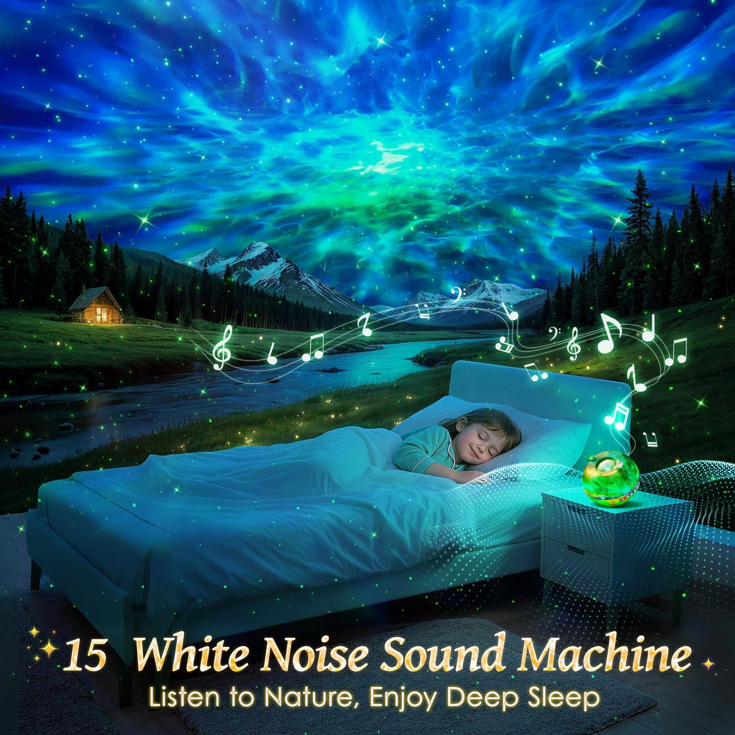 Detalle de One Fire WH-E14A Galaxy Projector with Multicolor Effects and Bluetooth Audio