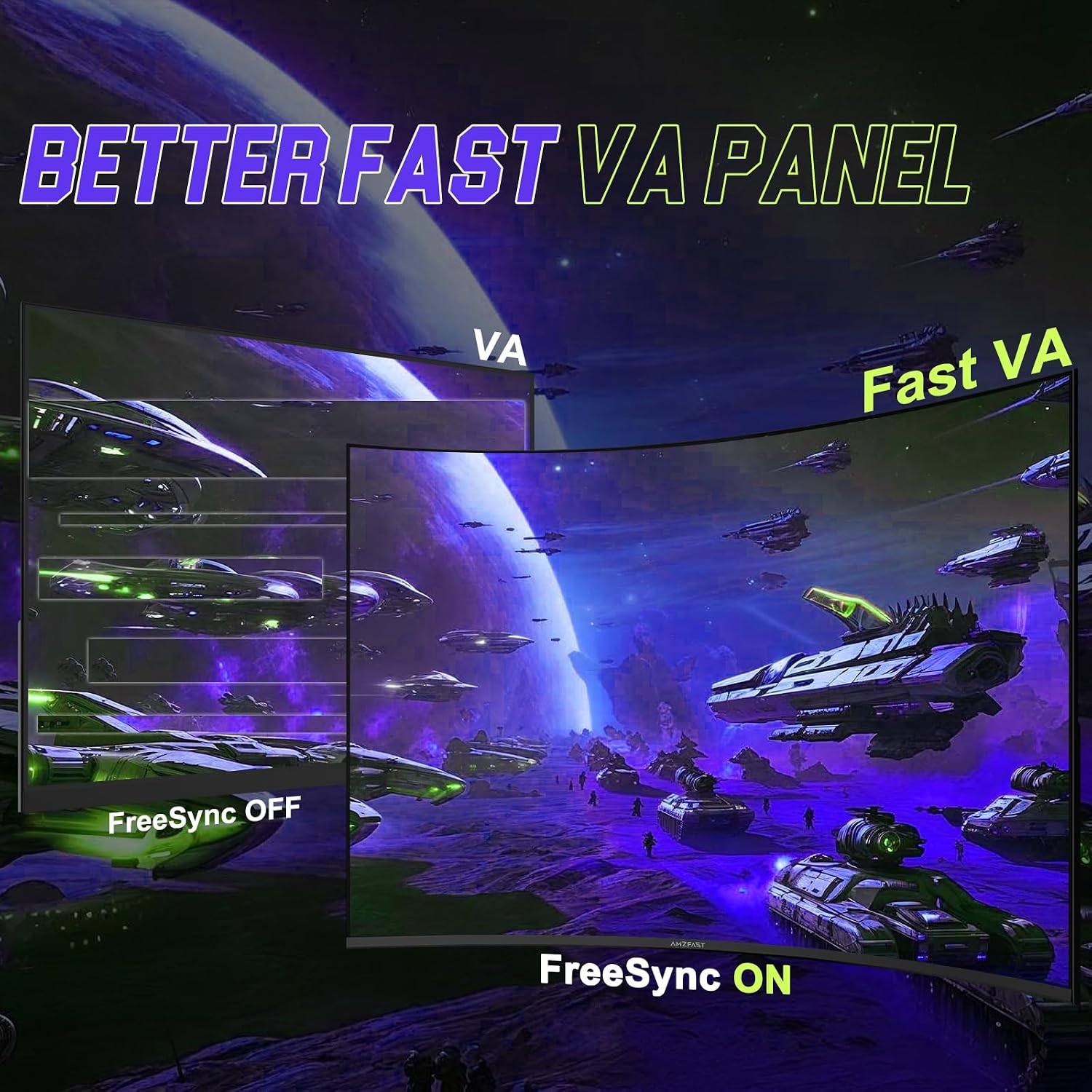 Detalle 2 de Amzfast 27 inch 200Hz Curved Gaming Monitor
