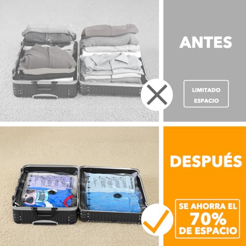 Detalle de SpaceAid bolsas de vacío para ropa con bomba inalámbrica, 27 bolsas en 3 tamaños