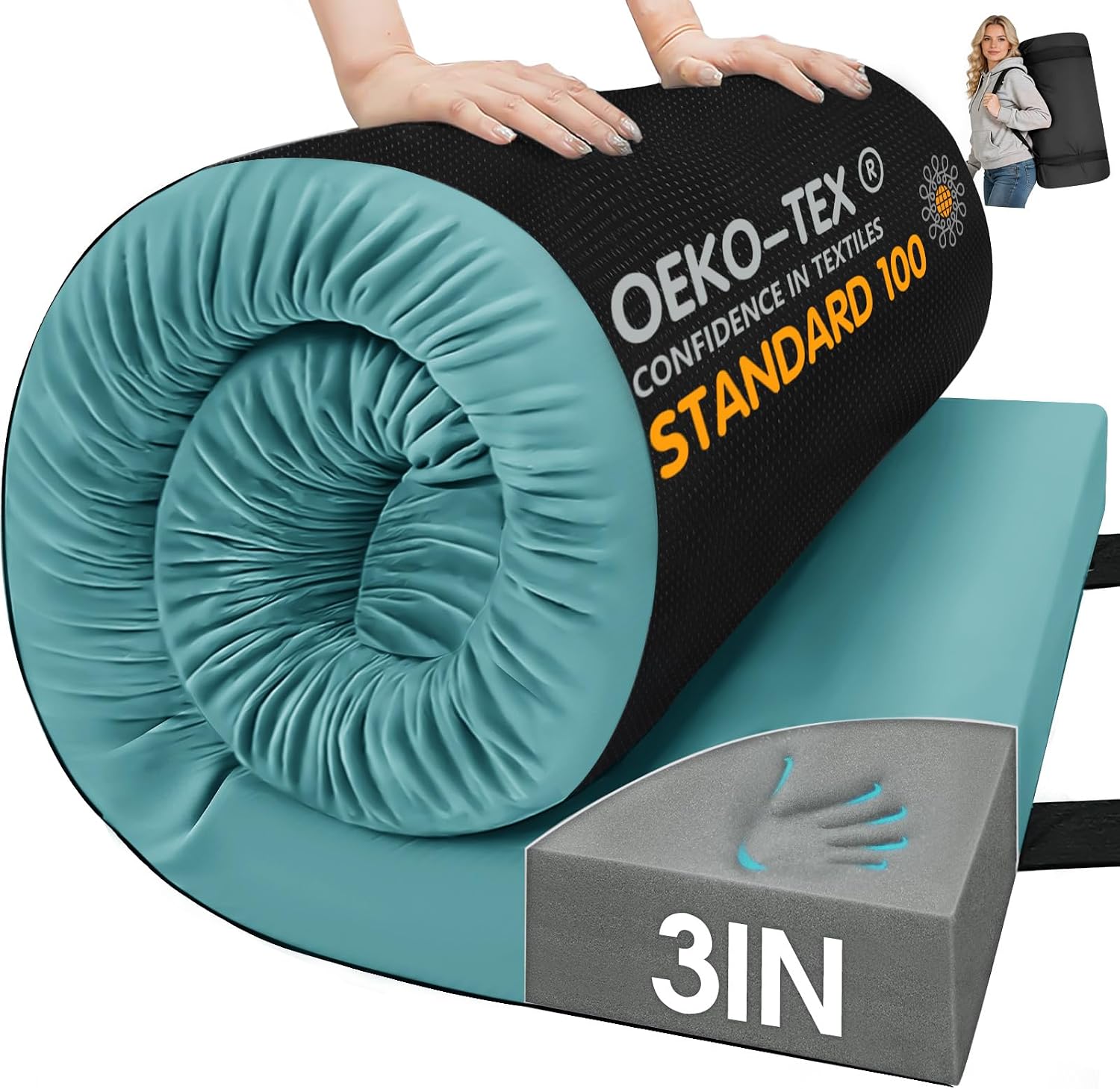 Detalle de CYMULA Camping Mattress Pad Memory Foam