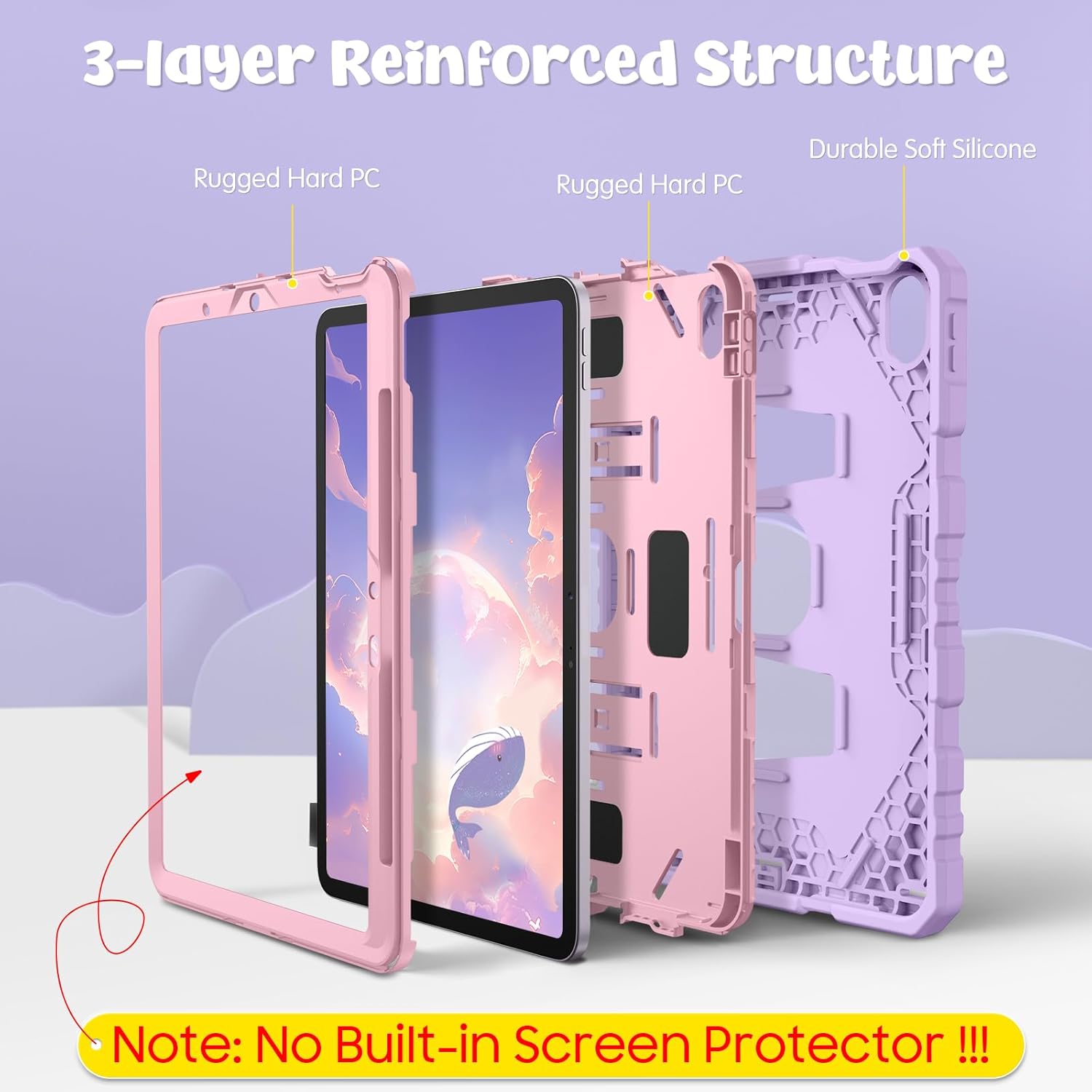 Thumbnail 2 de FINTIE Kids Case for iPad Air 11 inch (M4 2026 / M3 2025 / M2 2024) – Rugged shockproof with built-in kickstand, Purple