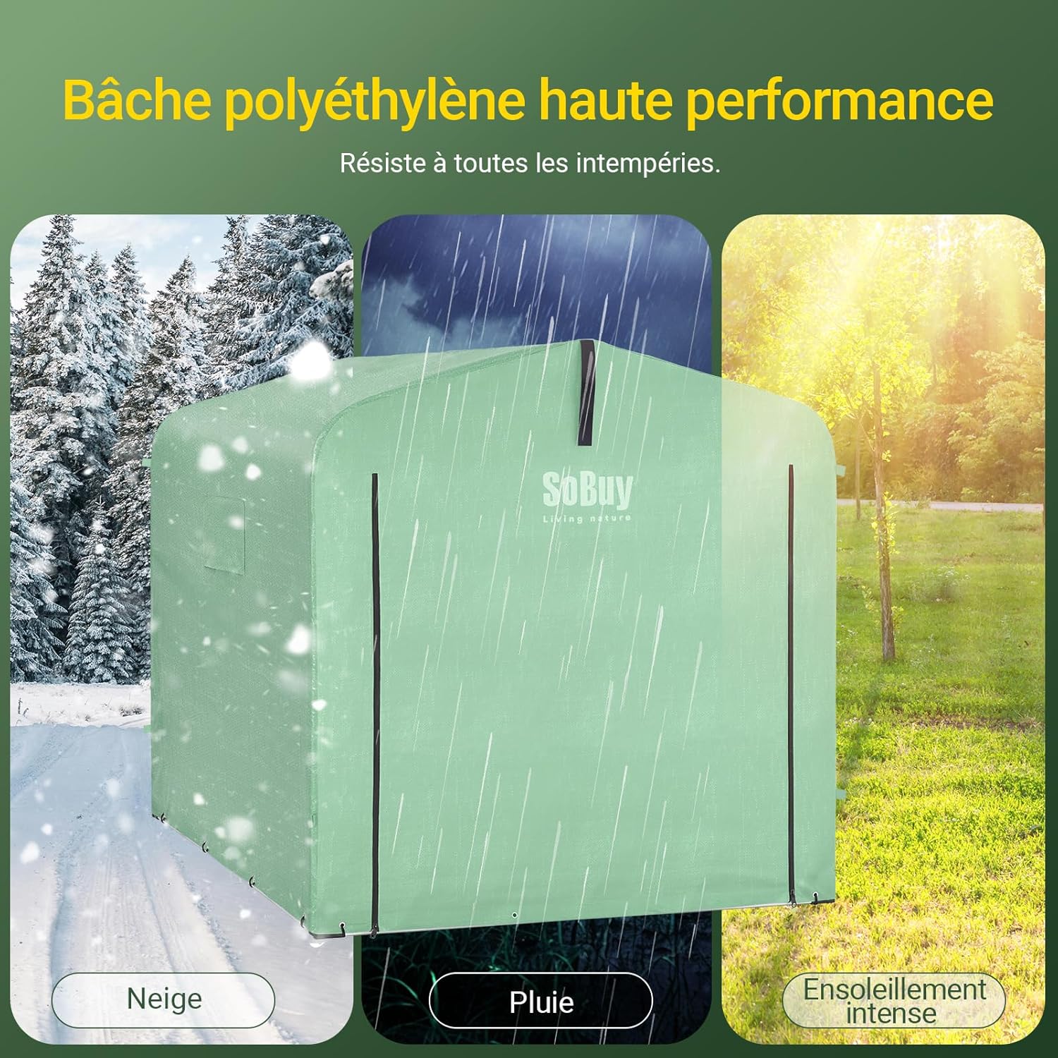 Detalle de SoBuy KLS11-L-GR abri jardin 159x219x165 cm