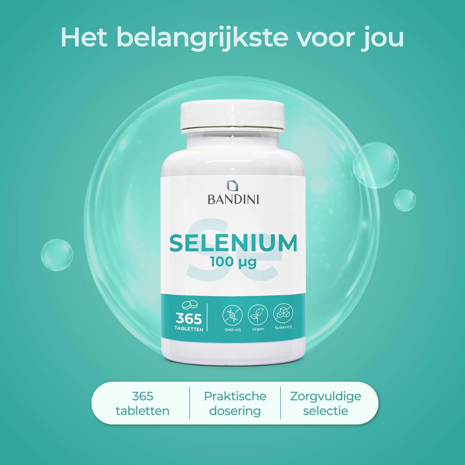 Thumbnail 3 de BANDINI Selenium 365 tabletten met 100 µg L-selenomethionine, vegan