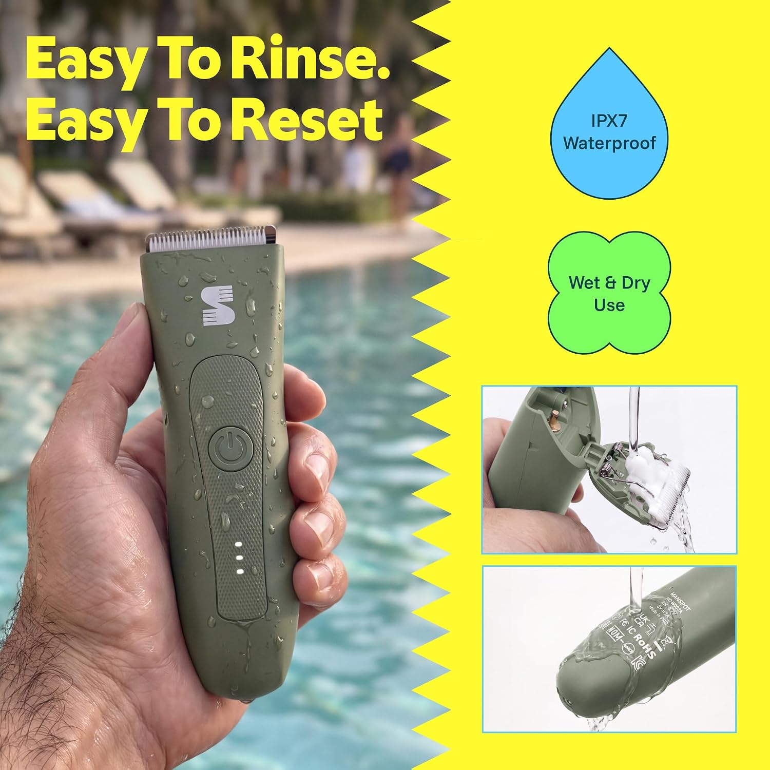 Thumbnail 4 de MANSPOT Groin & Body Hair Trimmer with Ceramic Blade and Four Guards