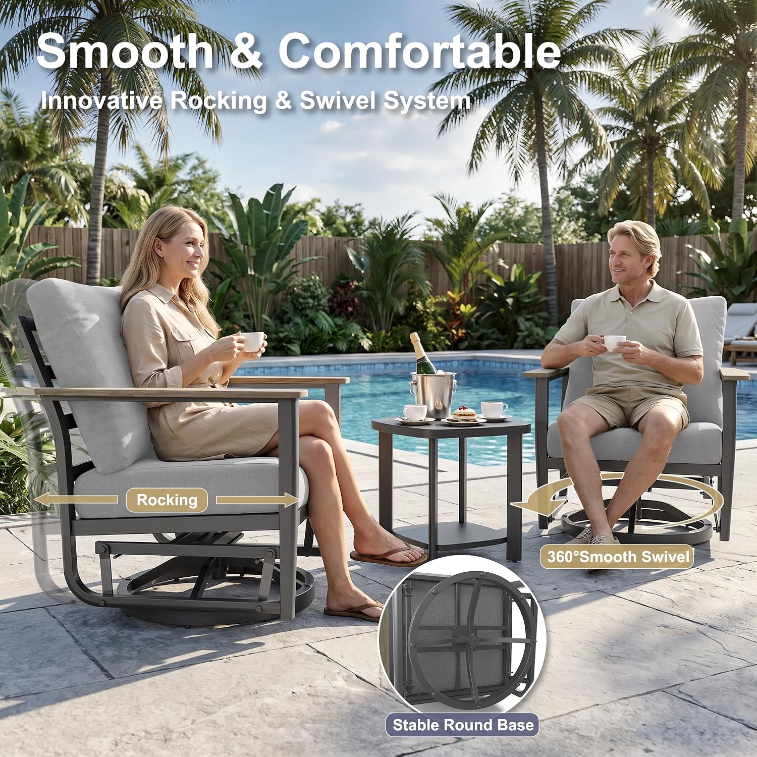 Detalle 2 de Patio Furniture Set, Aluminum