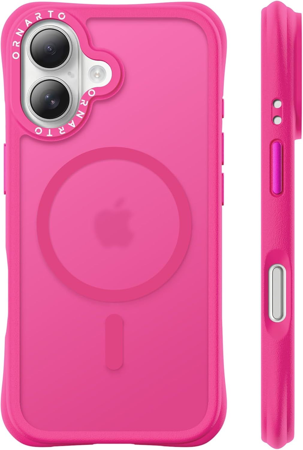 Detalle de ORNARTO iPhone 16 Case, Hot Pink, MagSafe Compatible, 20-Foot Drop Protection