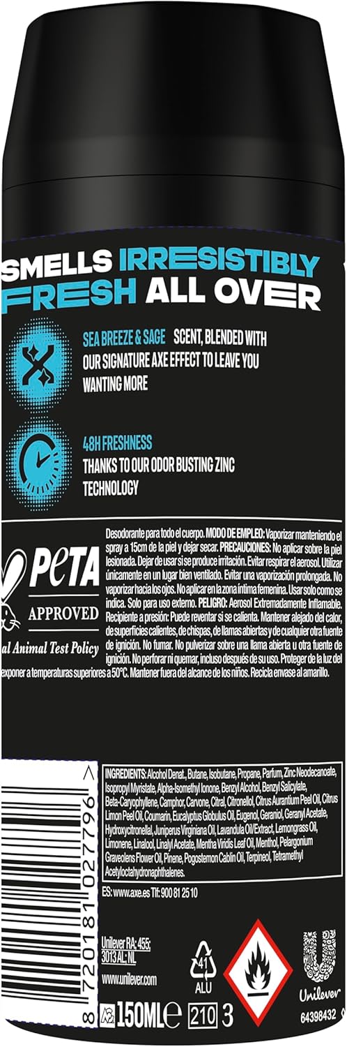 Detalle de Axe Bodyspray Marine 150 ml — Pack 6
