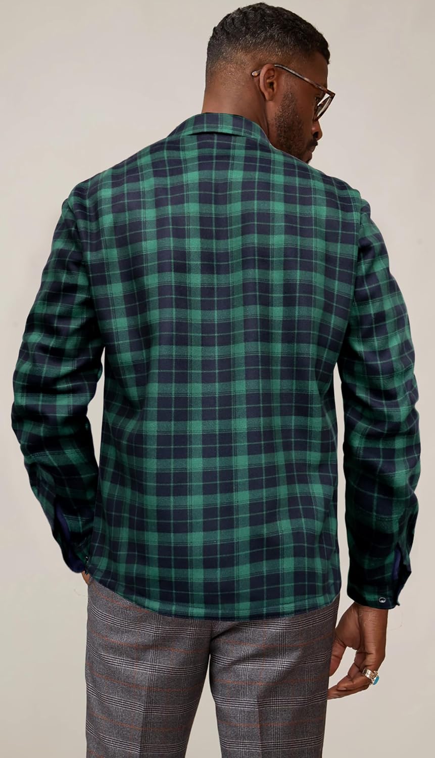 Thumbnail 4 de Miaikvs Men's Thicken Plaid Shirt Jacket with Sherpa Lining