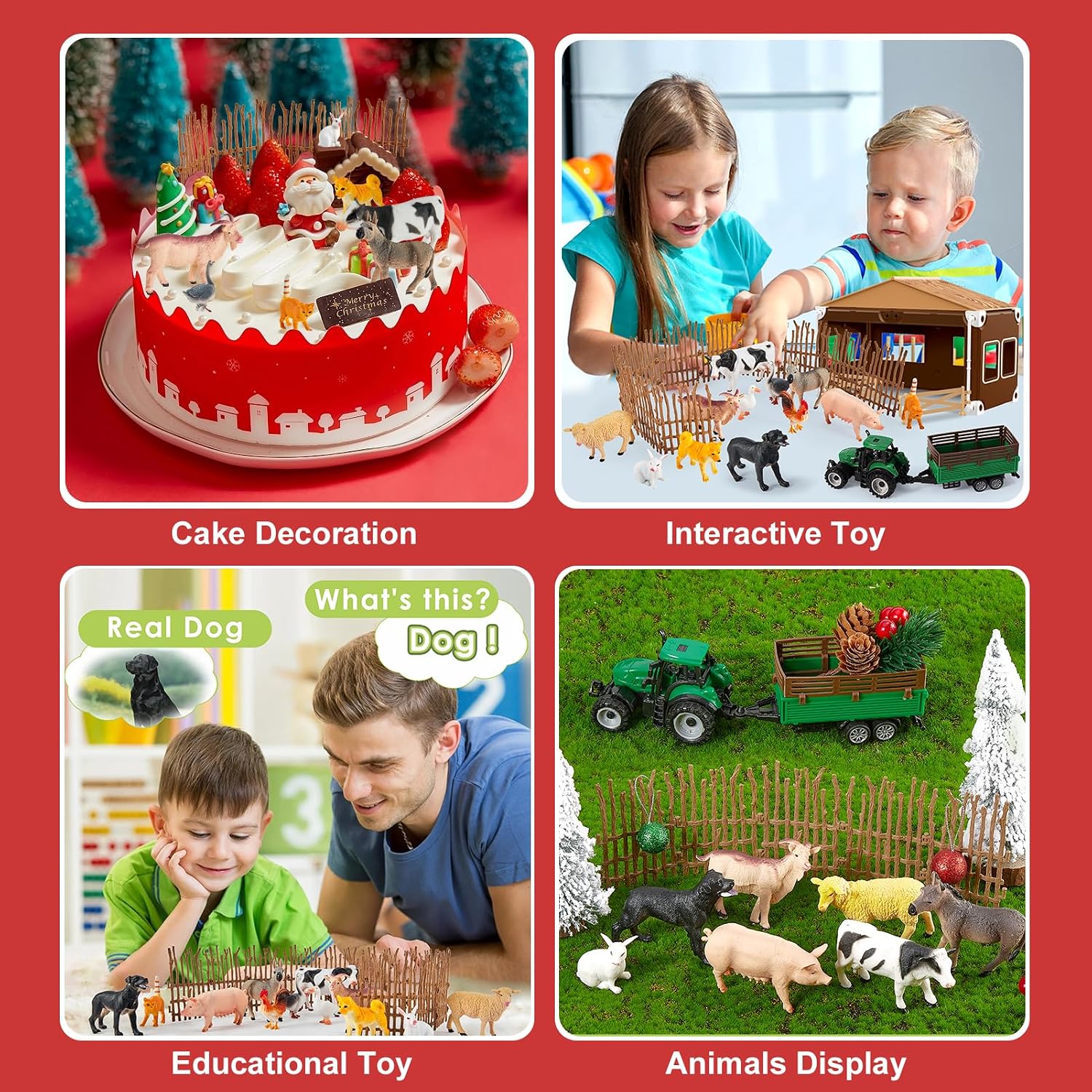 Thumbnail 5 de BUYGER Farm Animals Figures Set 16pcs