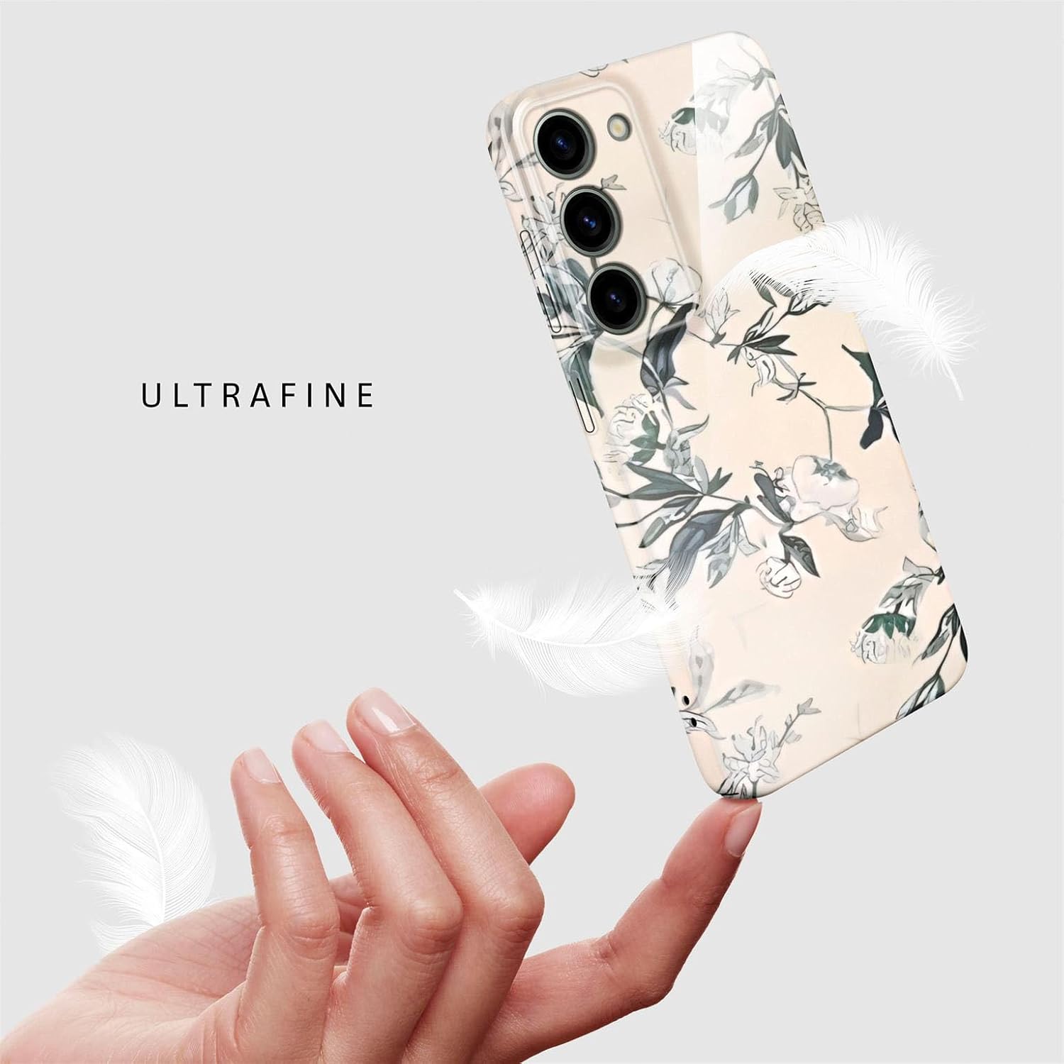 Thumbnail 4 de ONEFLOW Coque de protection rigide fine pour Samsung Galaxy S23 – motif floral, beige crème