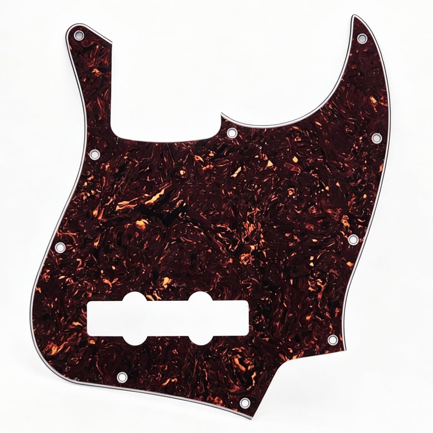Detalle de VizEx Zevo VZ-013-White Pearl Jazz Bass Pickguard, 3-Ply, 10-Hole