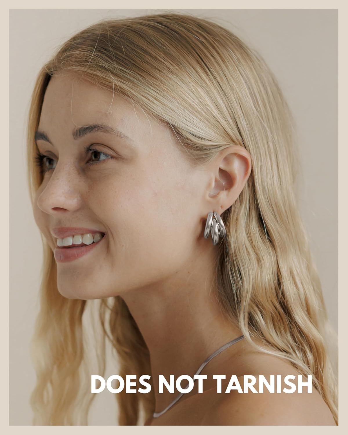 Thumbnail 2 de Creolen Triple Ohrringe für Damen aus Edelstahl, wasserfest (18K Gold, Silber oder Rosegold) – dreifach im Set