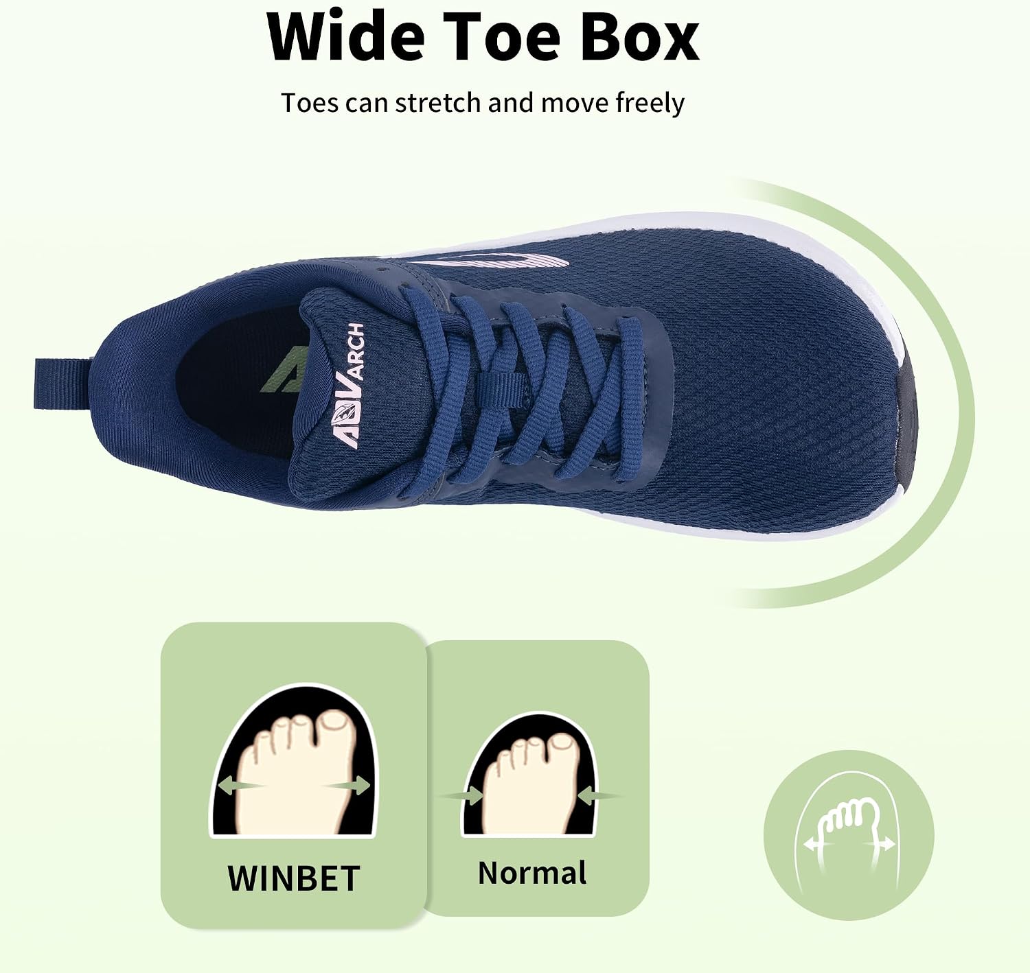 Detalle de W WINBET Walking Shoes, Wide Toe Box