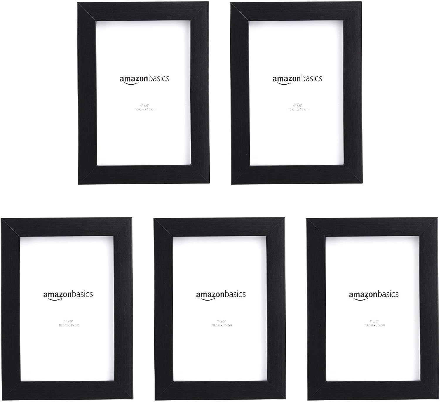 Detalle 2 de Amazon Basics Rechteckiger Fotorahmen, 5 Stück, Schwarz, 20 x 25 cm