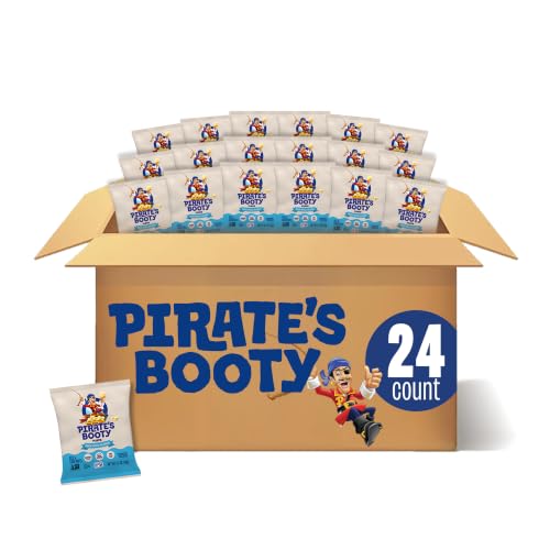 Detalle de Pirate's Booty Aged White Cheddar Cheese Puffs Bags (0.5 oz, 24 Count)